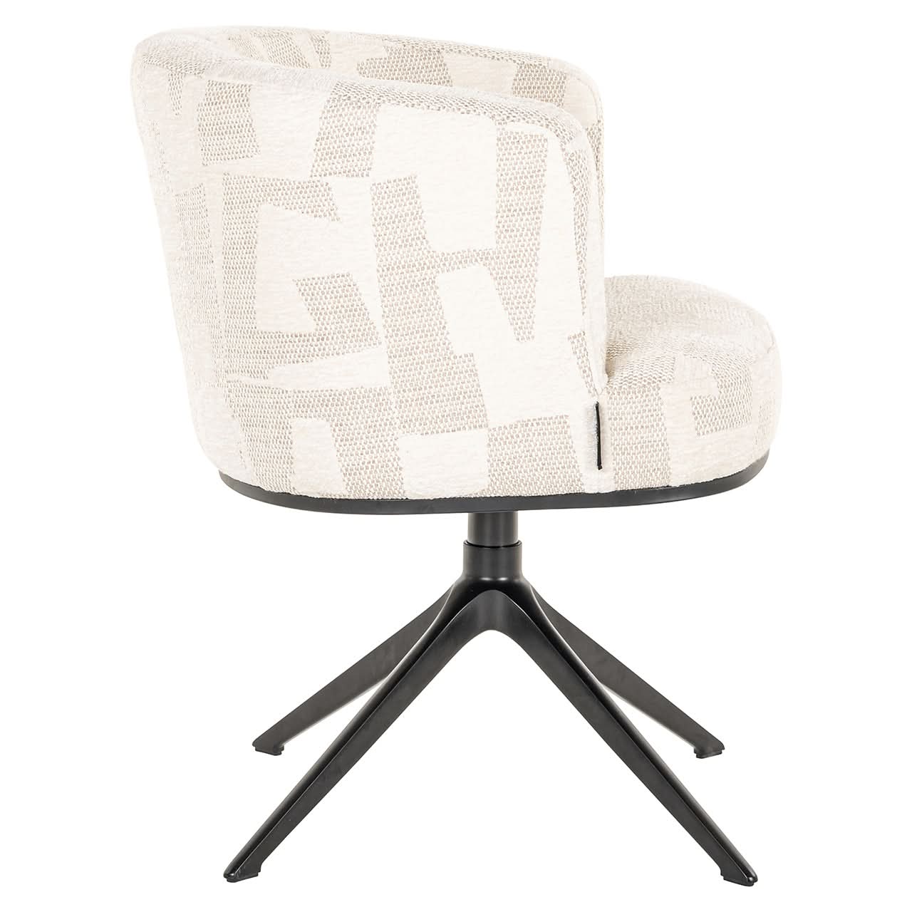 Richmond Interiors Drehsessel Cheyenne – Beige Graffic mit 360° Funktion Esszimmerstühle Richmond Interiors