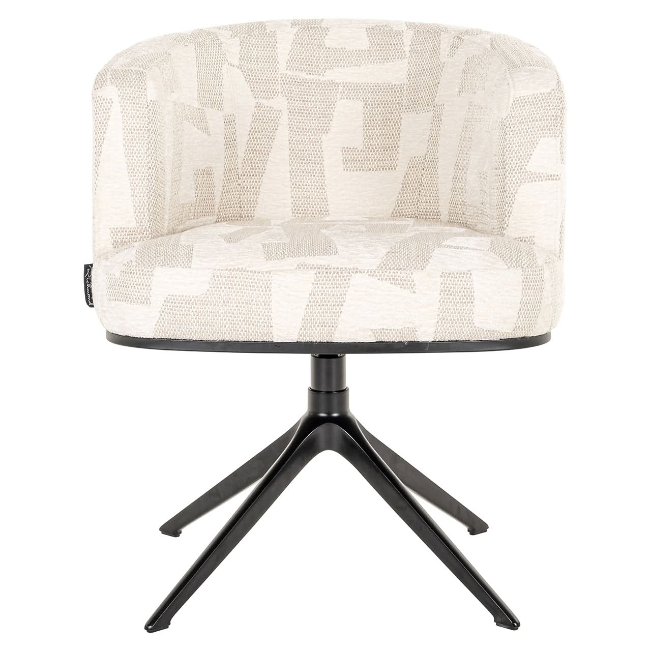 Richmond Interiors Drehsessel Cheyenne – Beige Graffic mit 360° Funktion Esszimmerstühle Richmond Interiors