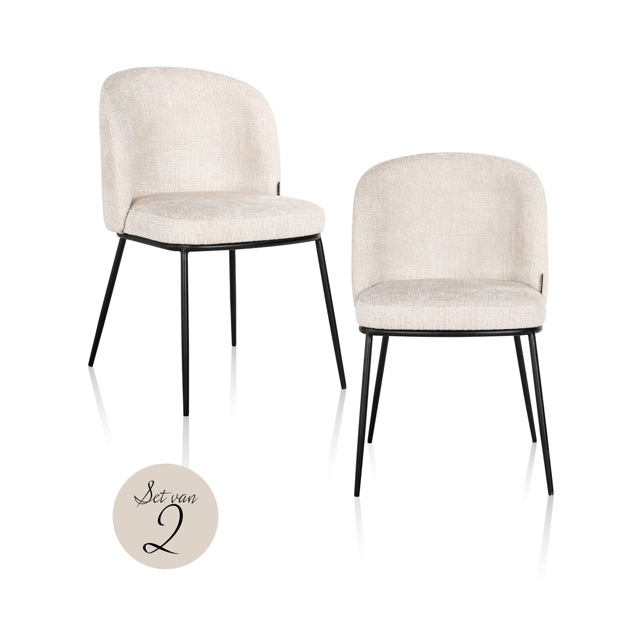 Richmond Interiors Esszimmerstuhl Elvi niagara beige fire retardant (Set of 2) Esszimmerstuhl Richmond Interiors