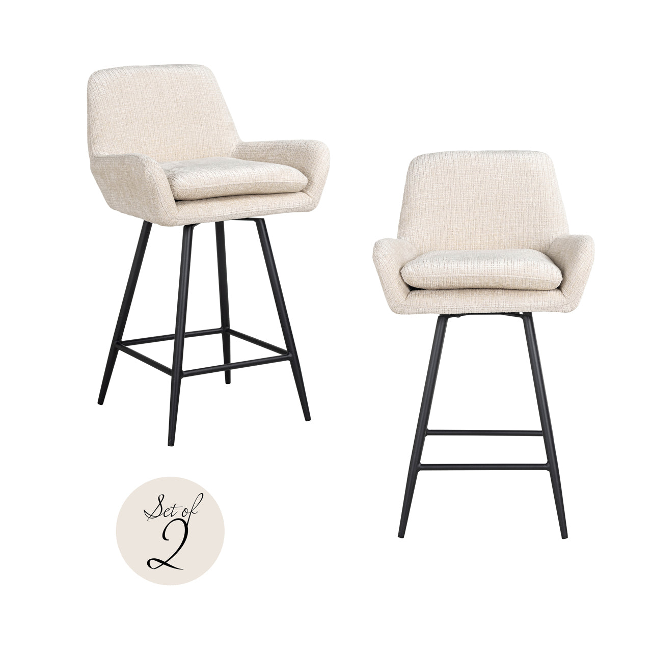 Richmond Interiors Thekenstuhl Linsey niagara beige (Set of 2) Thekenstuhl Richmond Interiors
