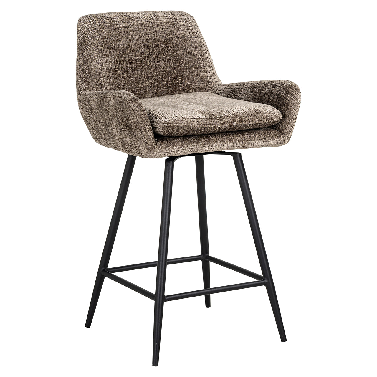 Richmond Interiors - 2er-Set Barhocker Linsey stone Chenille Barhocker Richmond Interiors