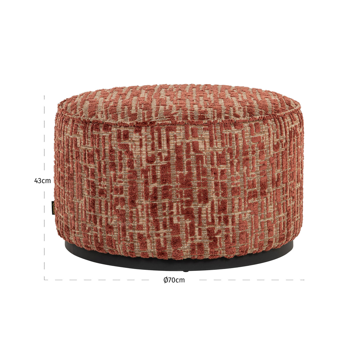 Richmond Interiors Hocker & Fußbank Lexie terra 70Ø Richmond Interiors