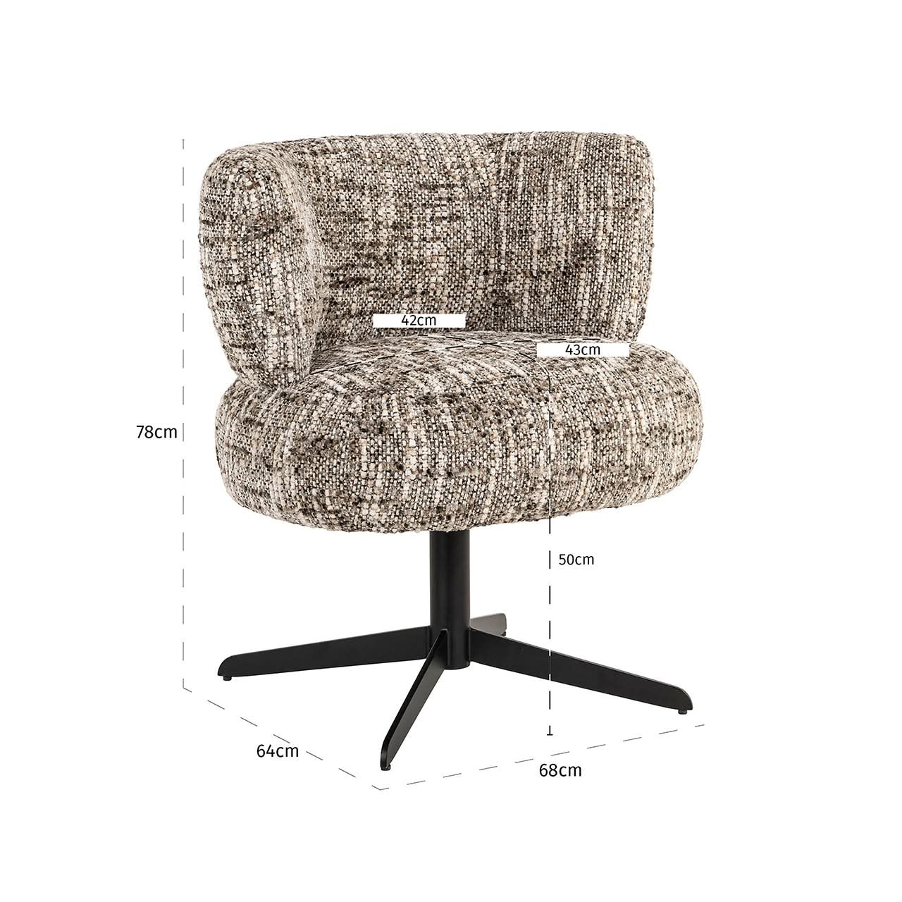 Richmond Interiors Drehsessel Alexis brown omara (Brown omara) Drehsessel Richmond Interiors
