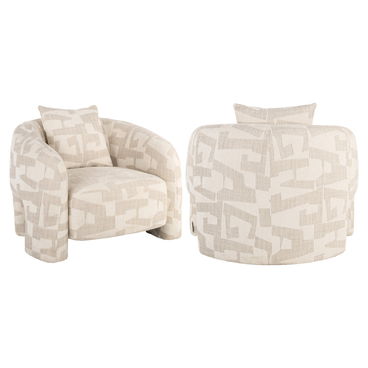 Richmond Interiors Lounge Stuhl Tuscany beige graffic Lounge Stuhl Richmond Interiors