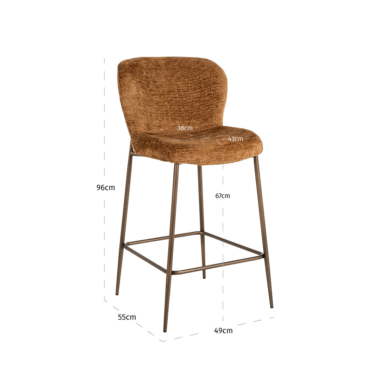Richmond Interiors Thekenstuhl Odarby cognac fusion Thekenstuhl Richmond Interiors