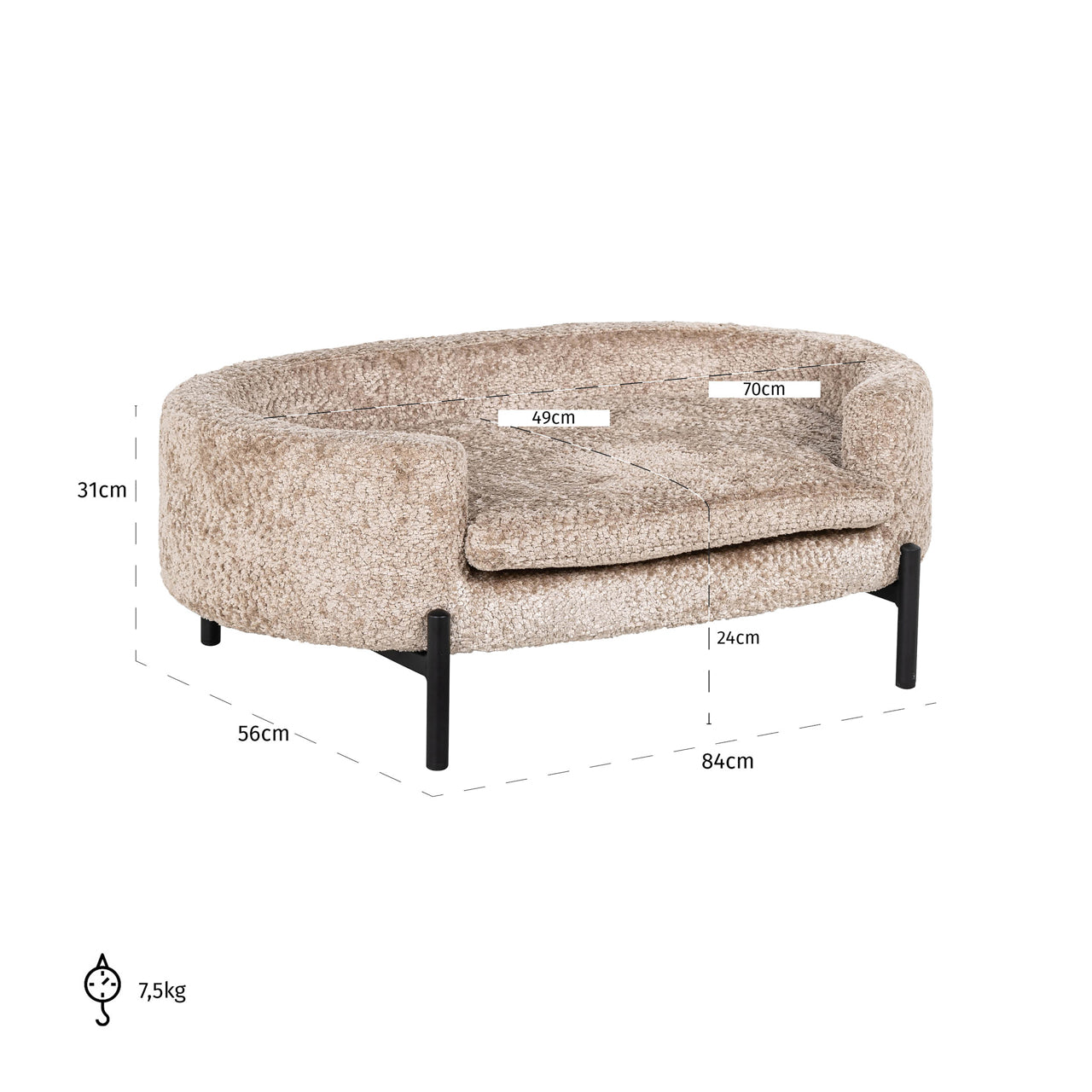 Richmond Interiors Hundebett Dolly sheep natural Hundebett Richmond Interiors