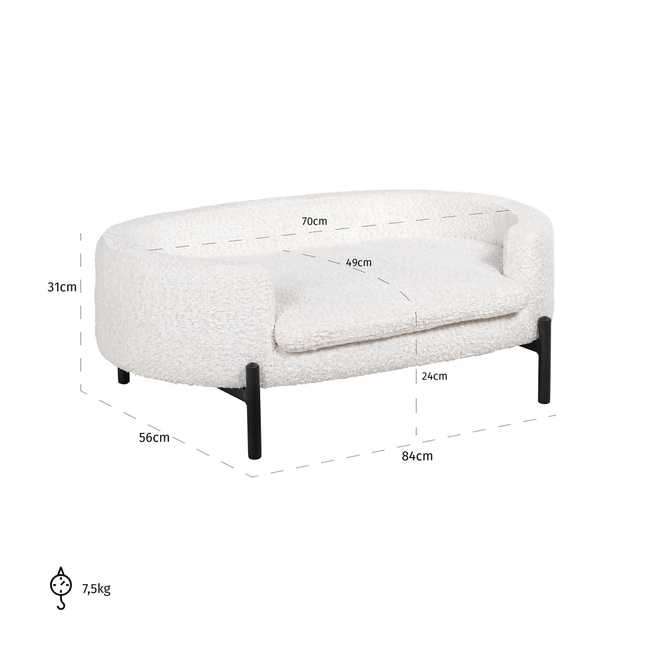 Richmond Interiors Hundebett Dolly sheep white Hundebett Richmond Interiors