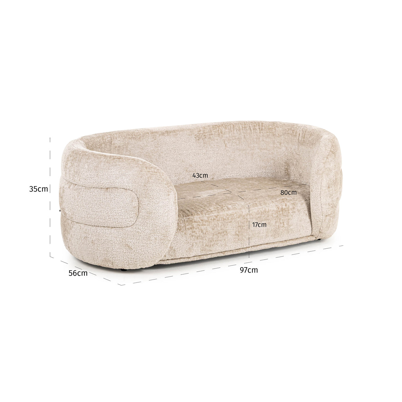 Richmond Interiors Hundebett Bingo clay chenille Hundebett Richmond Interiors