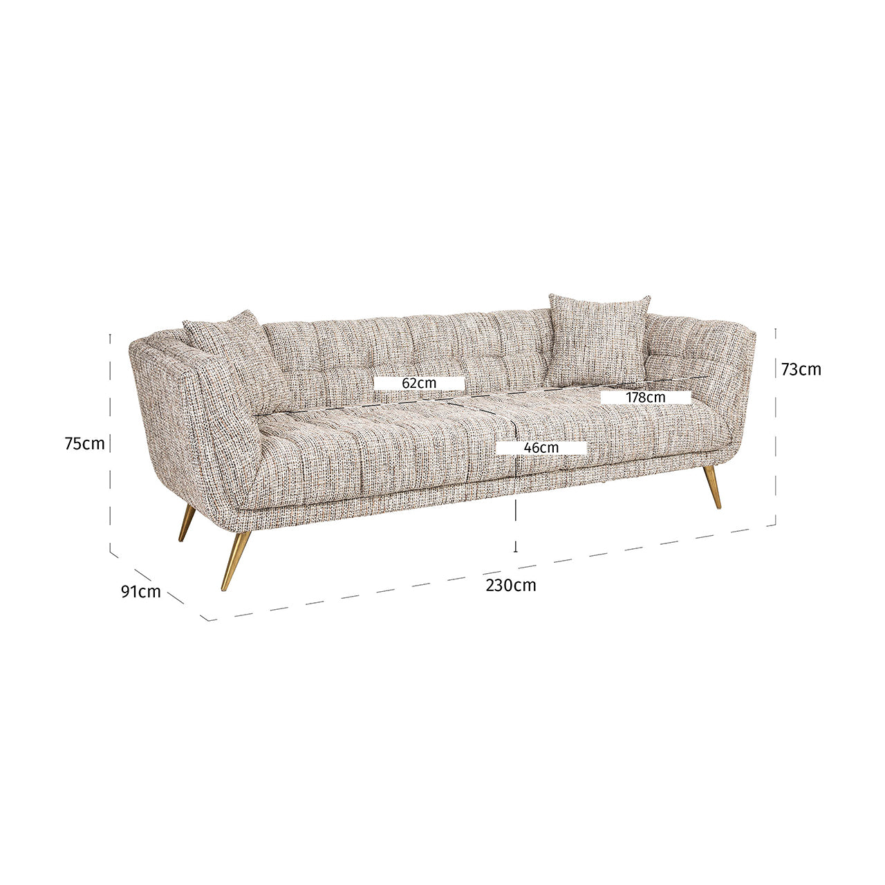 Richmond Interiors Sofa Huxley trendy nature (Be Trendy 01 Nature) 3-Sitzer Sofa Richmond Interiors