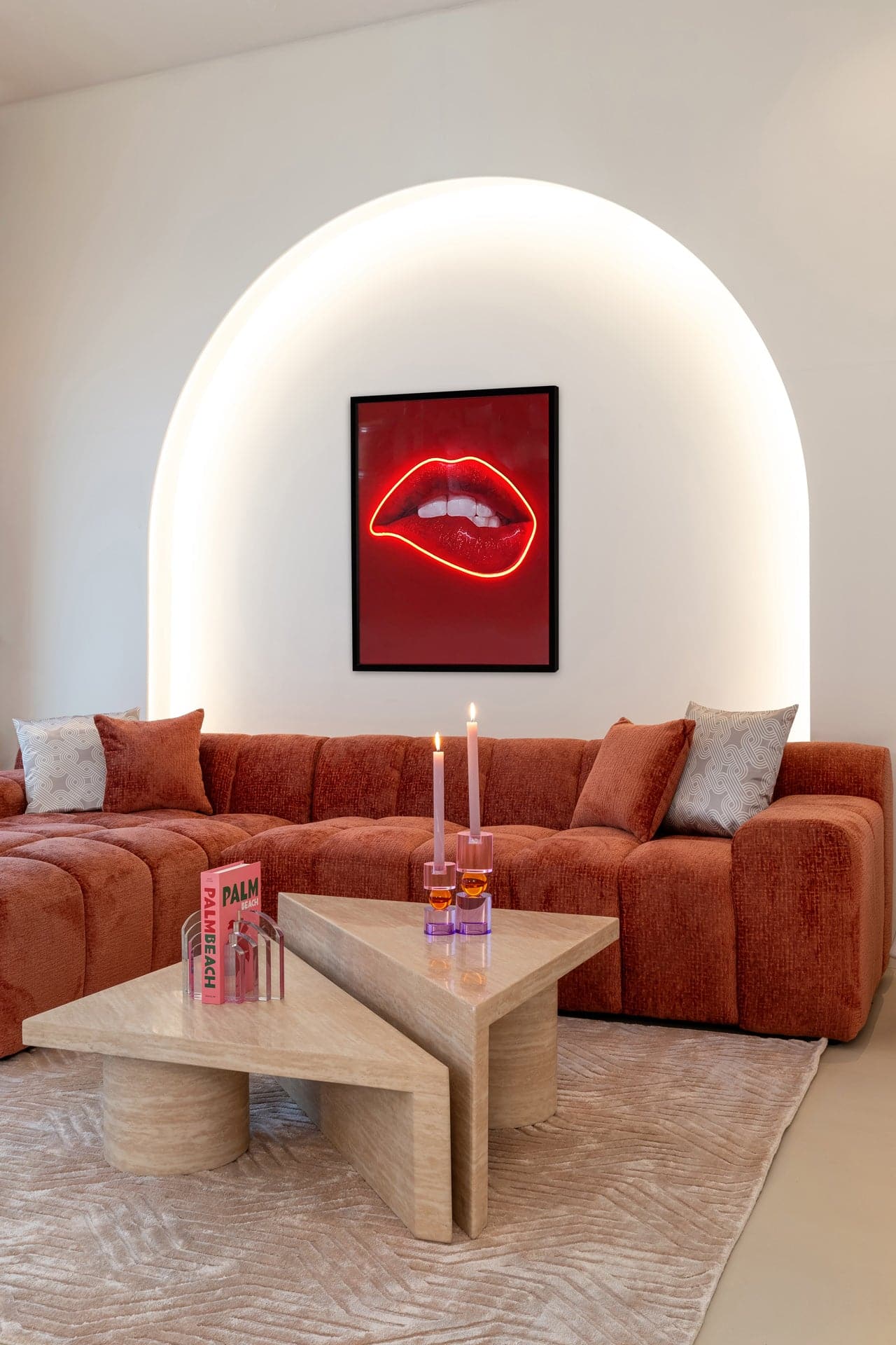 Richmnd Interiors Couchtisch Set Fictus Travertin faux (Beige) Couchtisch eckig Richmond Interiors