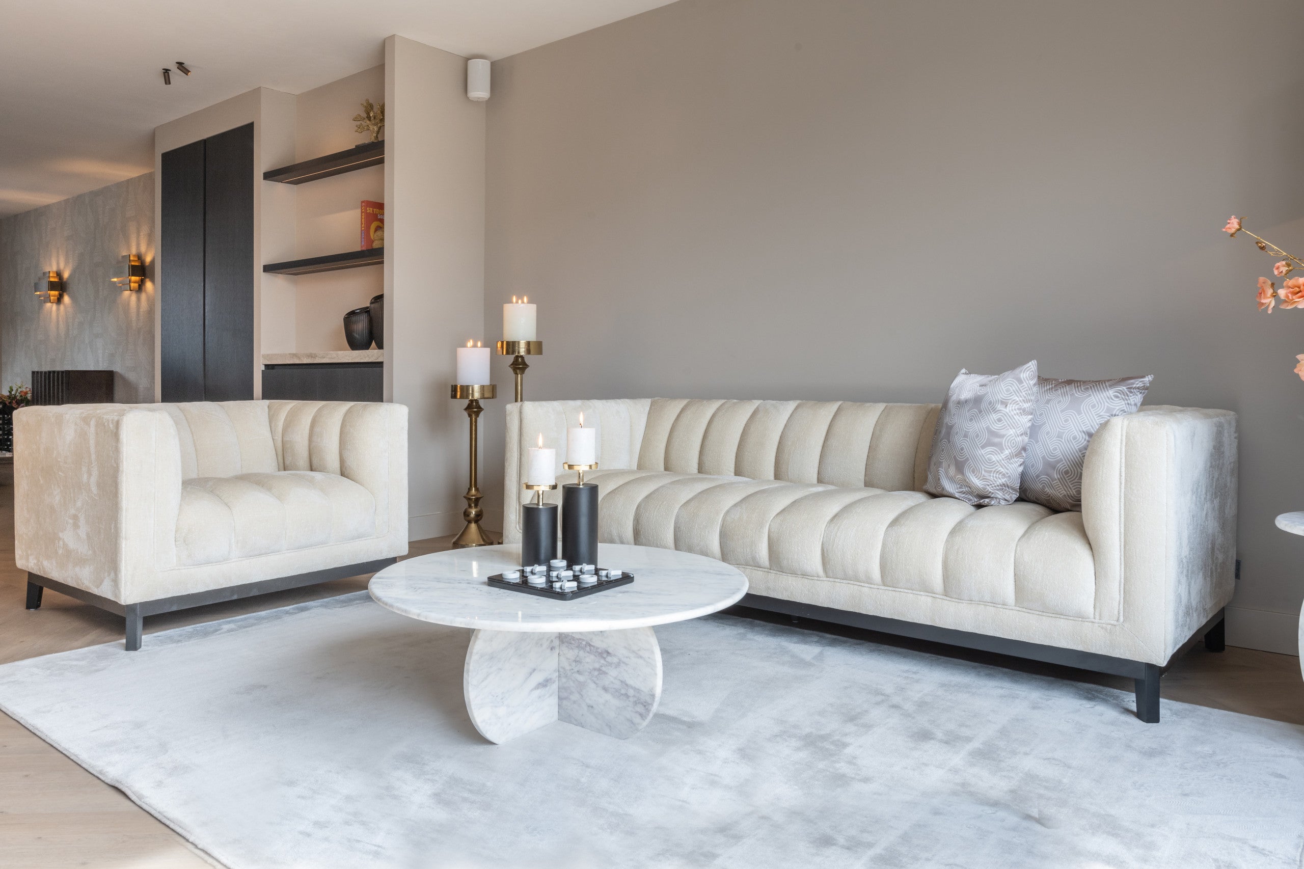 Richmond Interiors Kissen Mindy quadrant cream 50x50