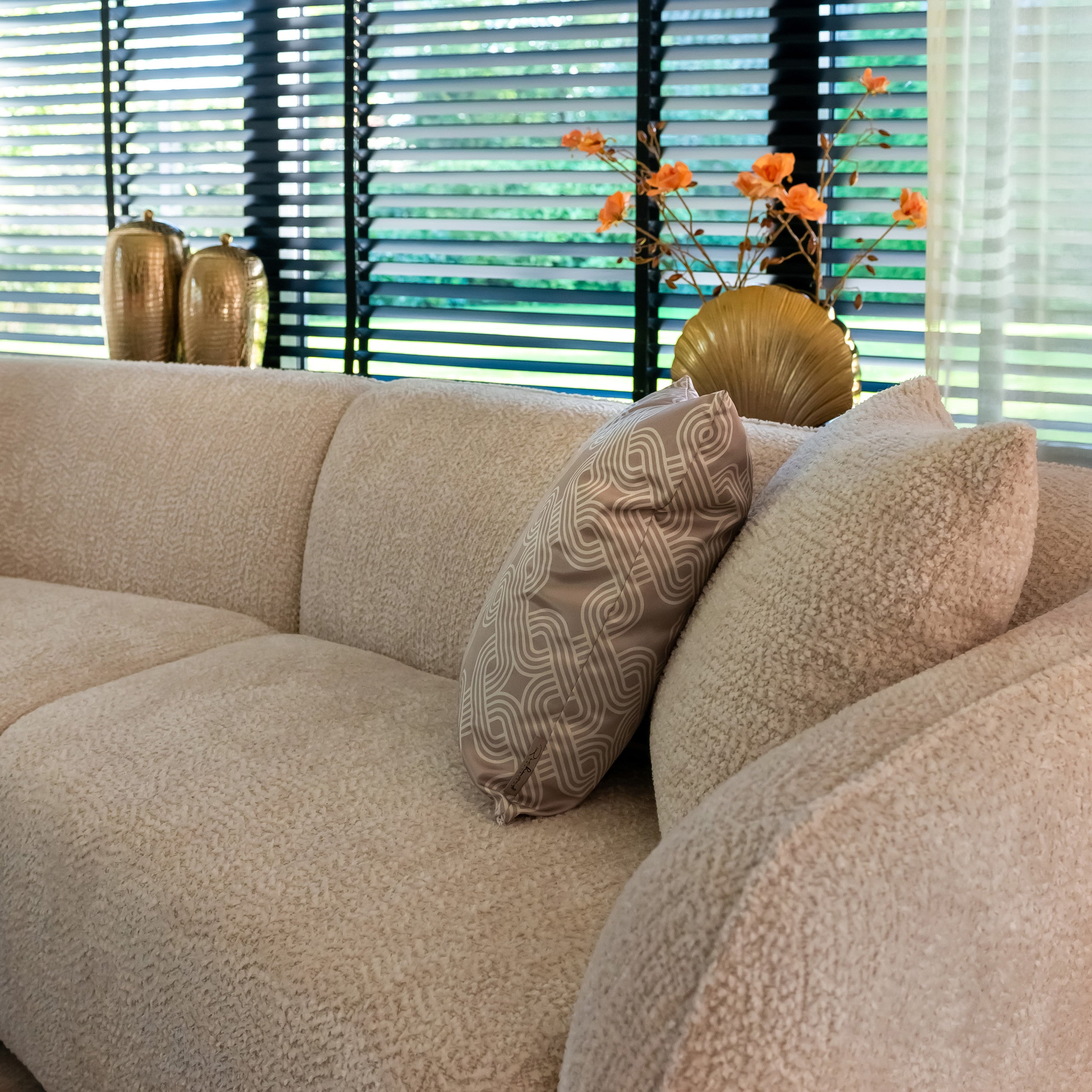 Richmond Interiors Kissen Mindy quadrant cream 50x50