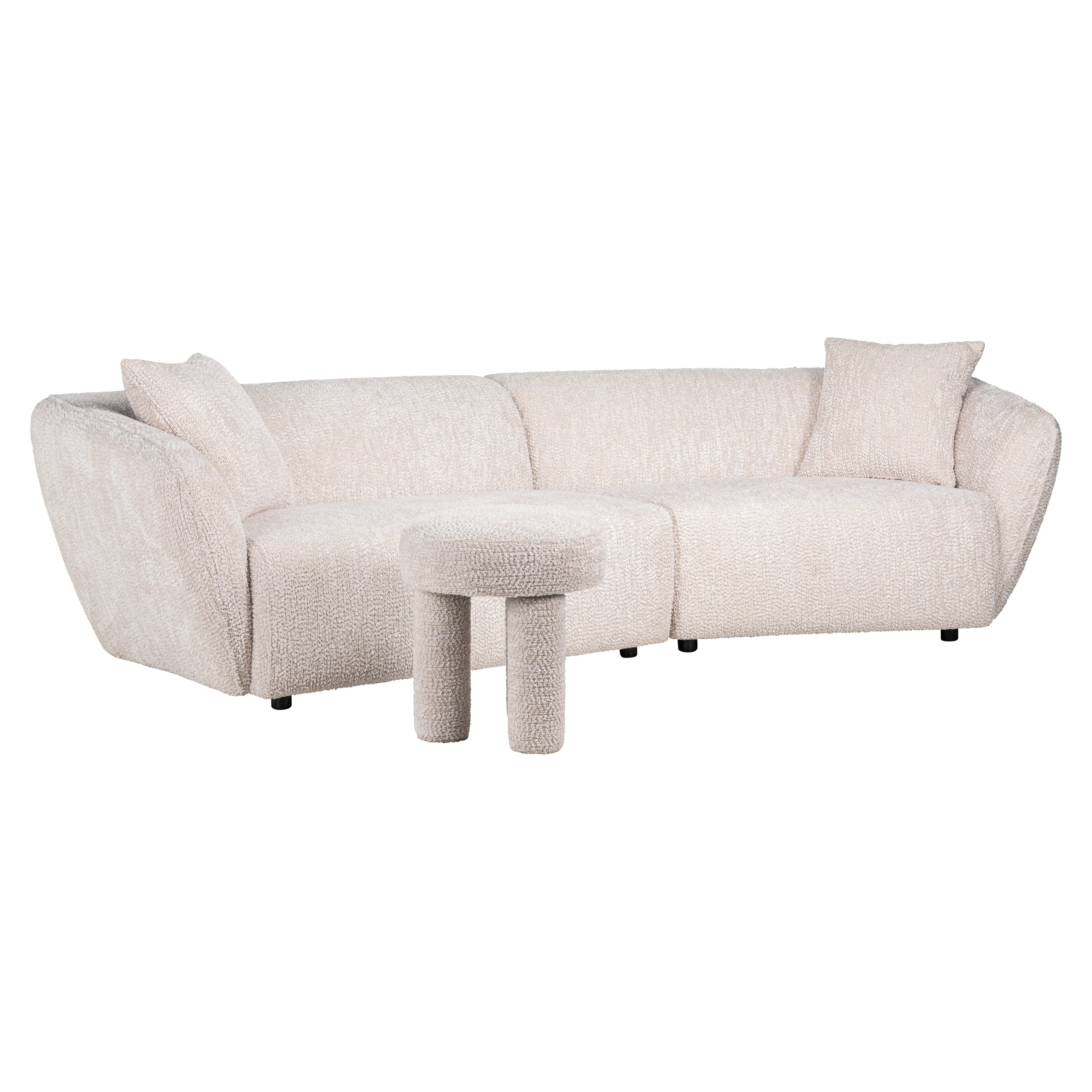 Richmond Interiors Hocker Pommery lovely cream (Be Lovely 11 Cream) Pouf rund Richmond Interiors
