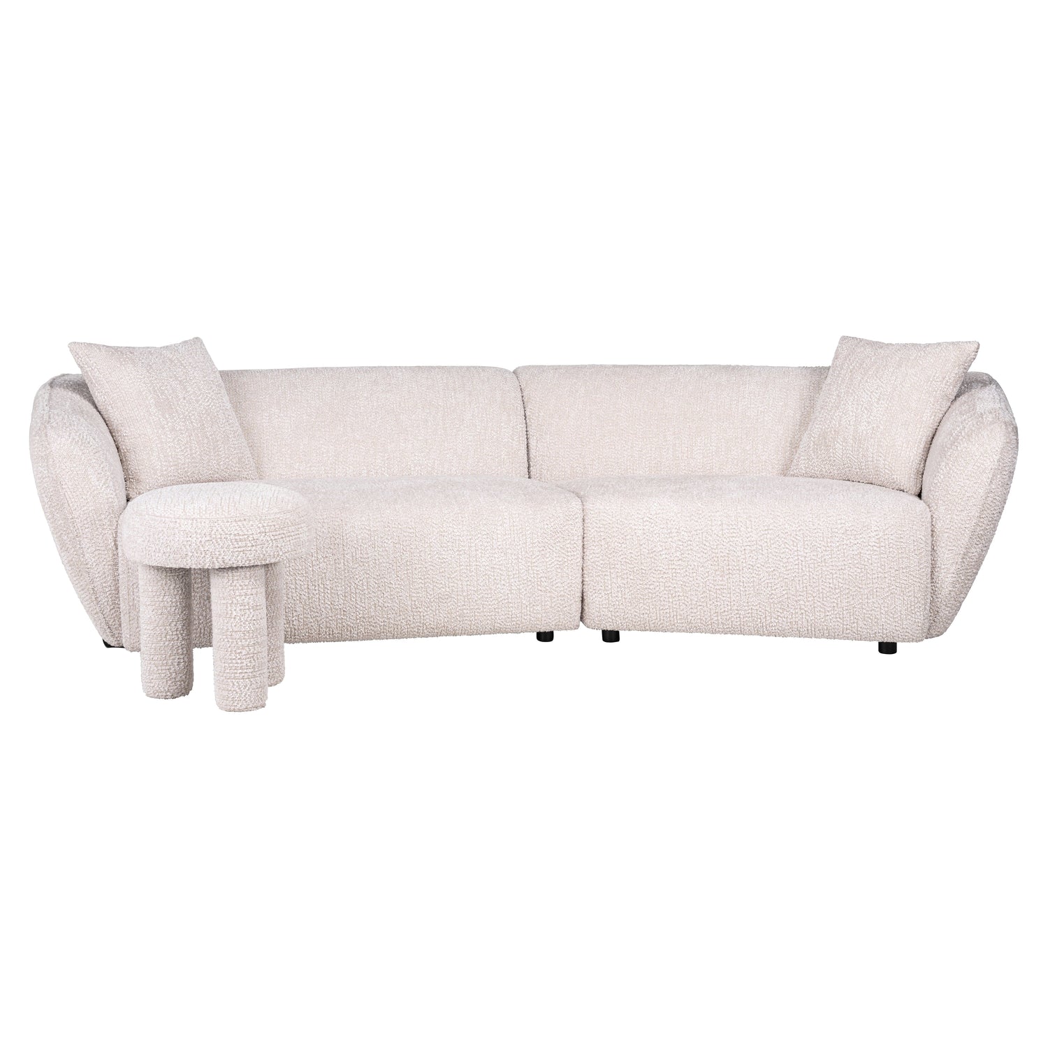 Richmond Interiors Hocker Pommery lovely cream (Be Lovely 11 Cream) Pouf rund Richmond Interiors