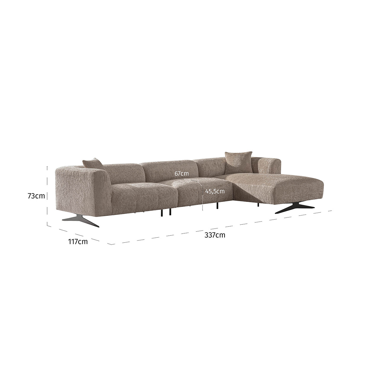 Richmond Interiors Sofa Hoxton 3-Sitzer (Be Lovely 170 Beige) 3-Sitzer Sofa Richmond Interiors