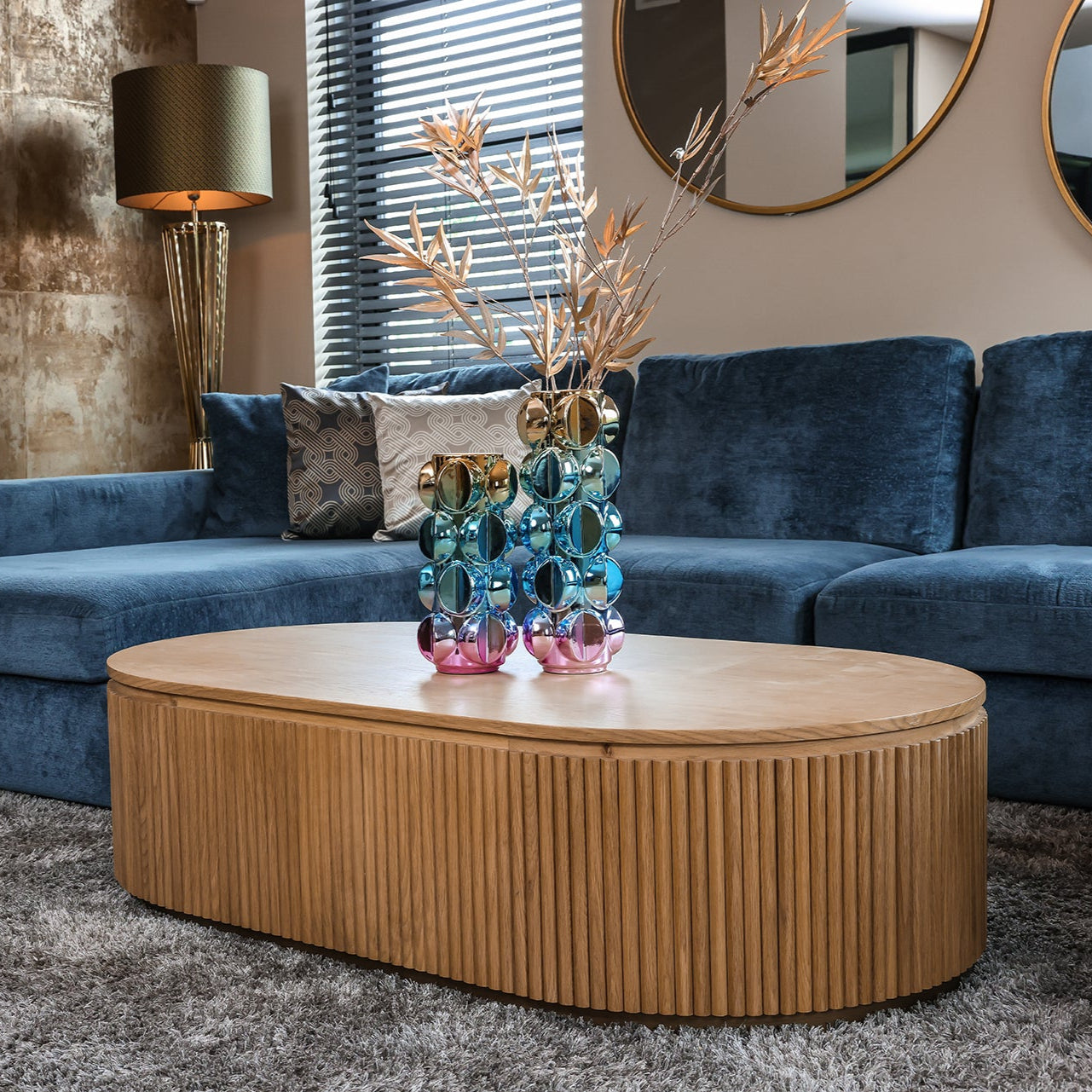 Richmond Interiors Couchtisch Belfort Kapsel Couchtisch oval Richmond Interiors