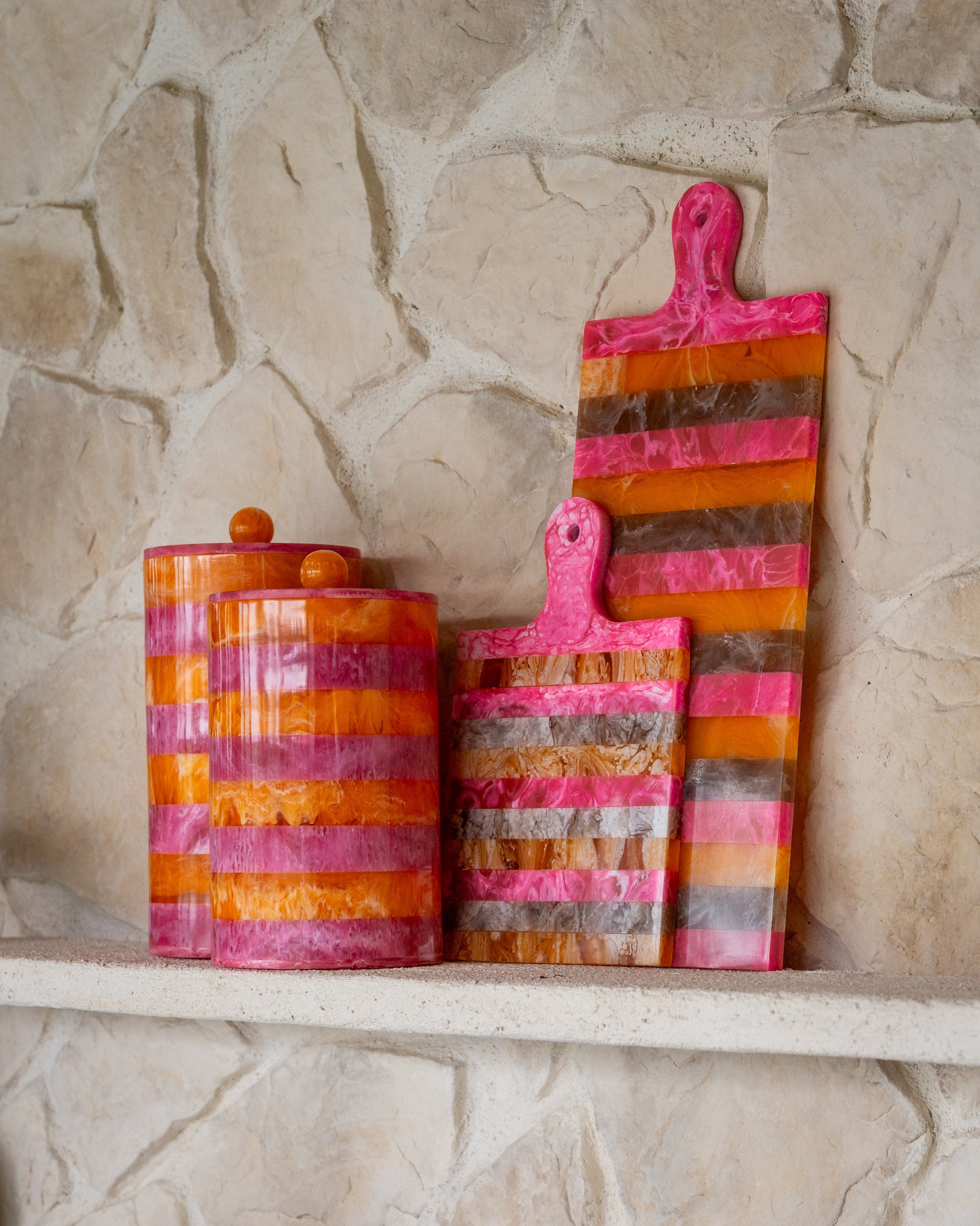 Richmond Interiors Tablett Cindy pink/orange - serving board small