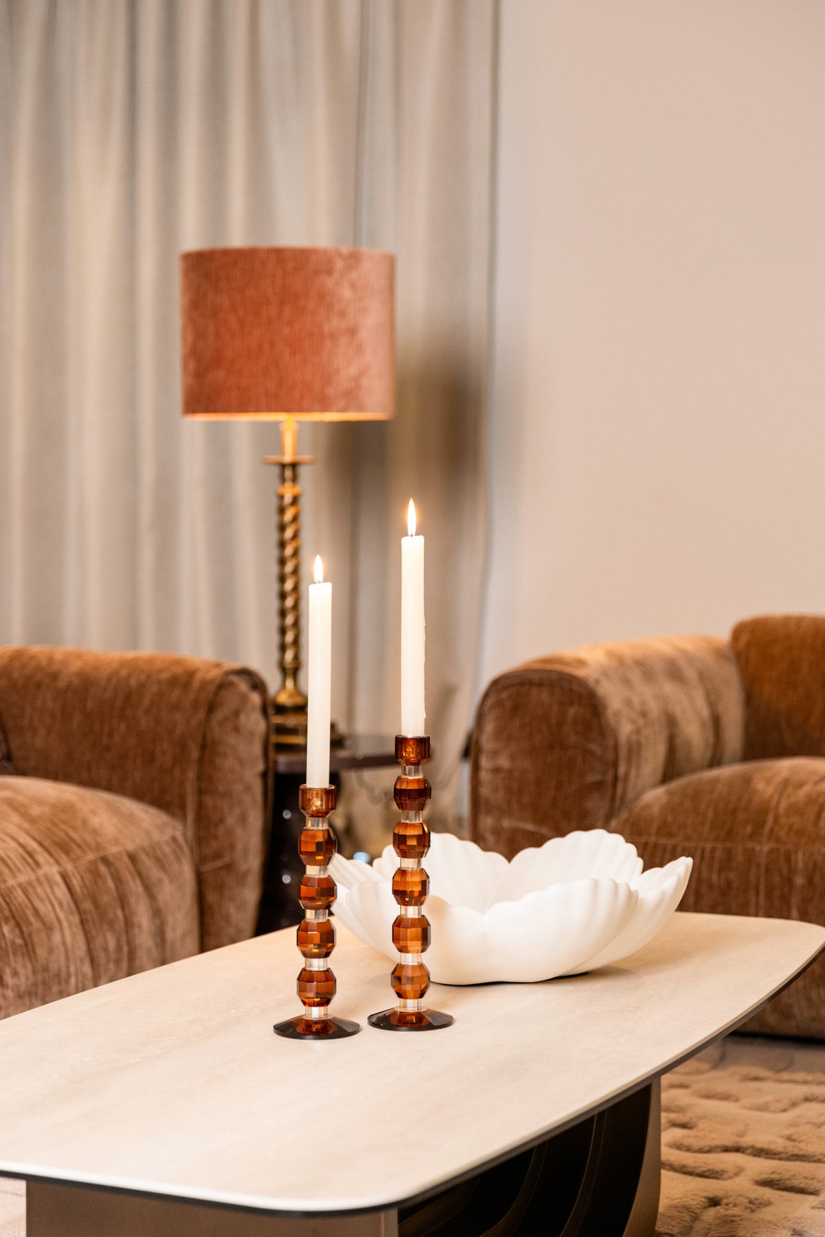 Richmond Interiors Kerzenhalter Lowan brown large Richmond Interiors
