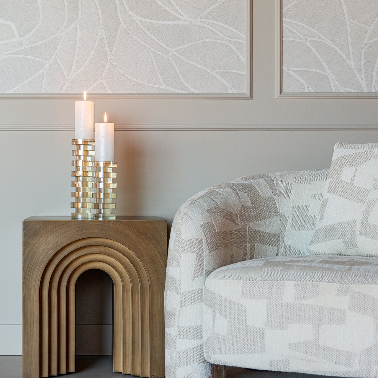 Richmond Interiors Loungesessel Tuscany – Beige Graffic Polstersessel Richmond Interiors