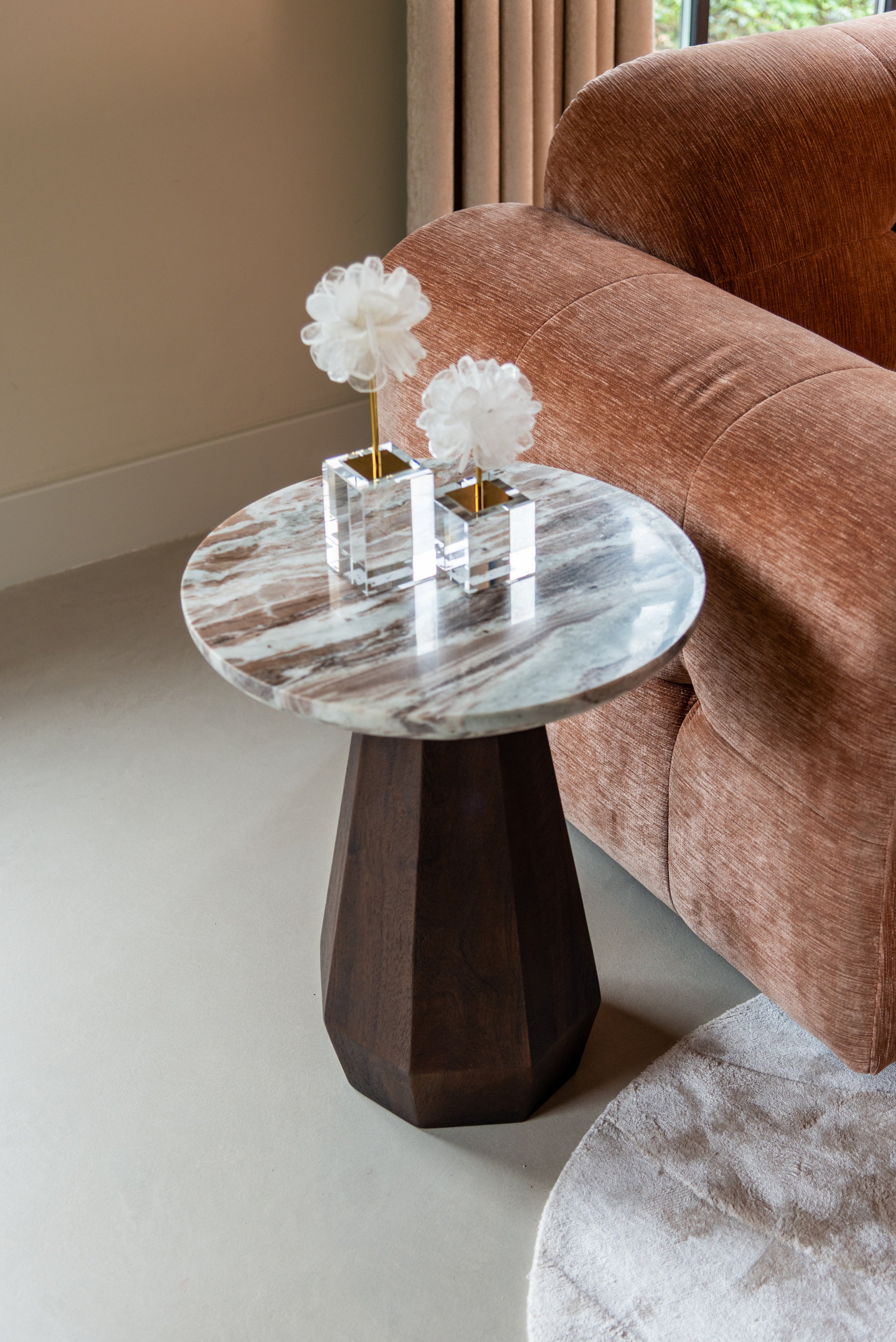 Richmond Interiors Beistelltisch Oberoy Blush beige 45Ø Beistelltisch Richmond Interiors