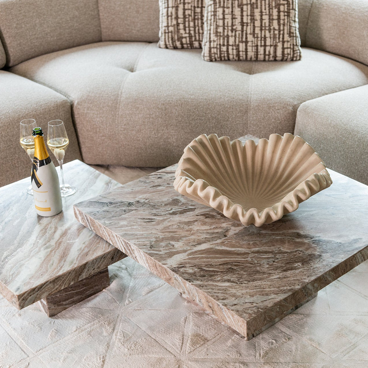 Richmond Interiors Couchtisch Rashford – 2er-Set (Stone) 2er-Set Couchtisch Richmond Interiors