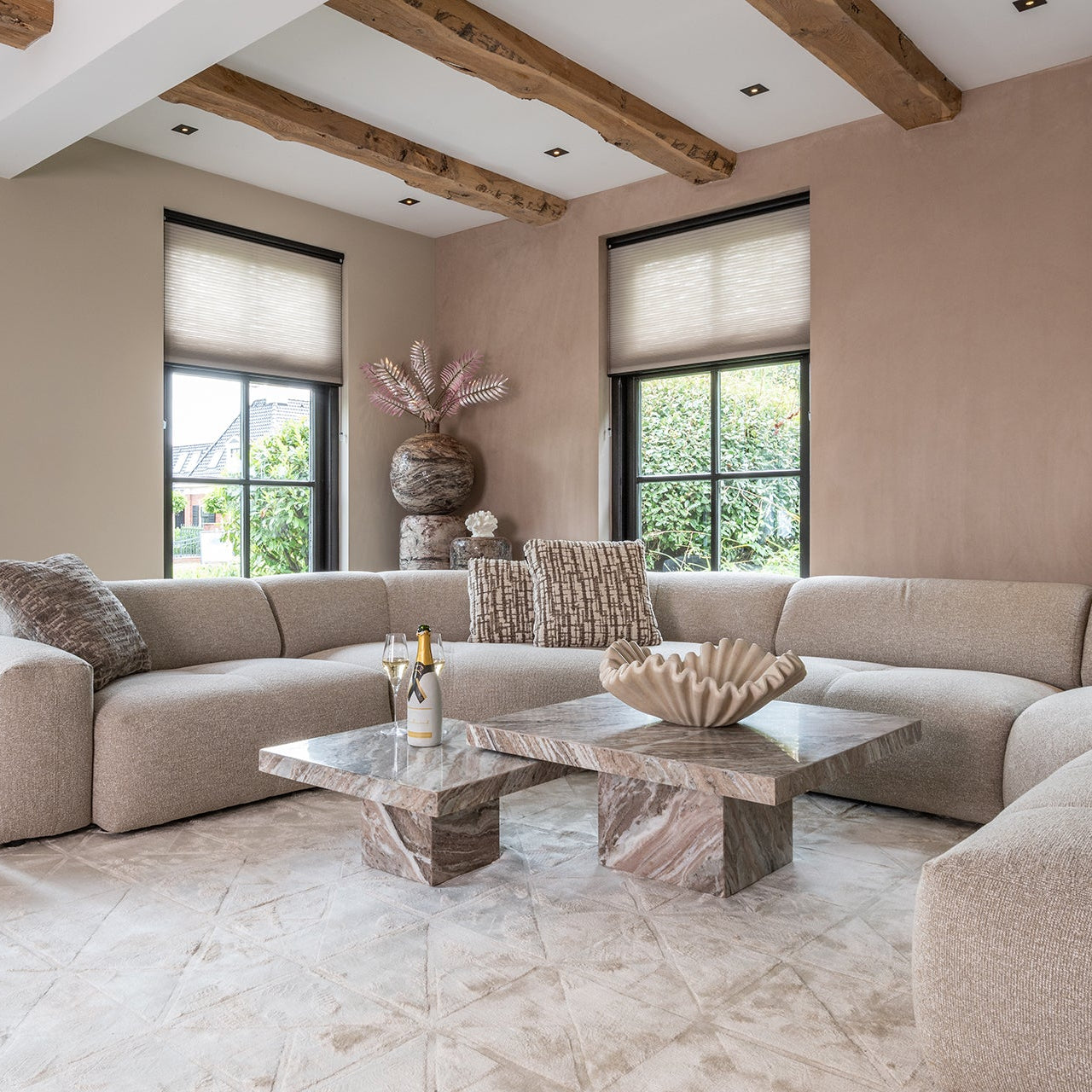 Richmond Interiors Couchtisch Rashford – 2er-Set (Stone) 2er-Set Couchtisch Richmond Interiors