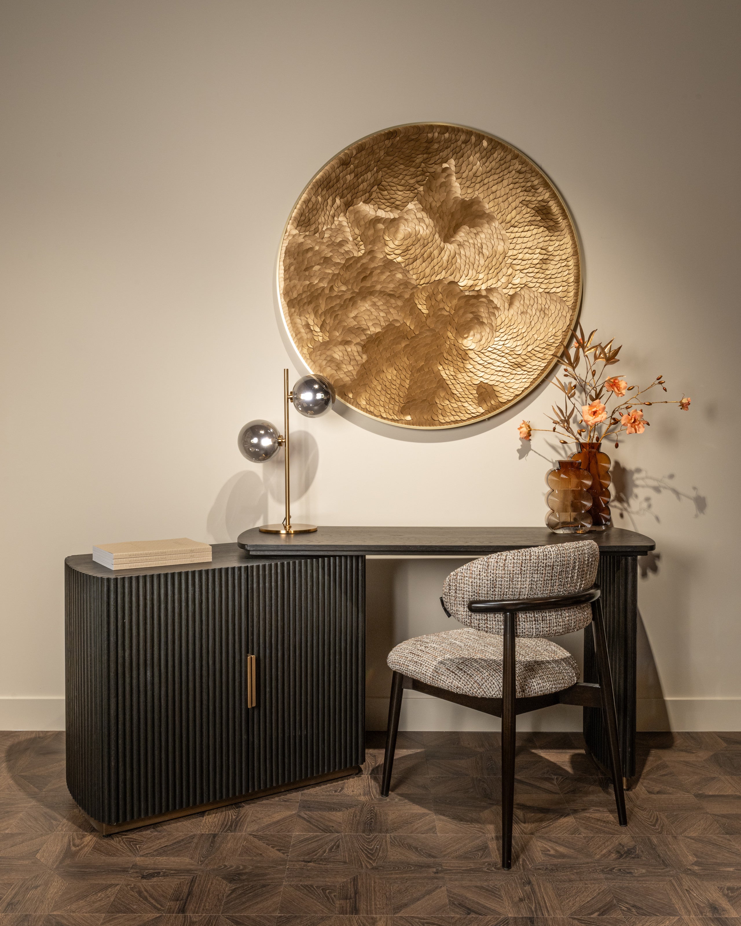 Richmond Interiors Wandkunst Bloom gold