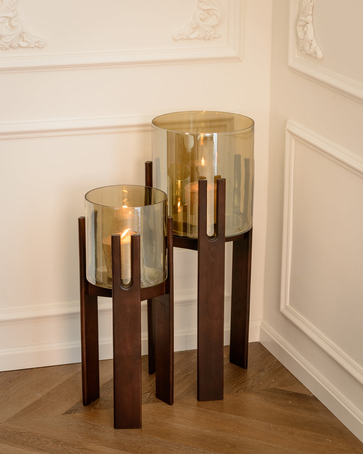Richmond Interiors Windlicht Reese walnut large Richmond Interiors