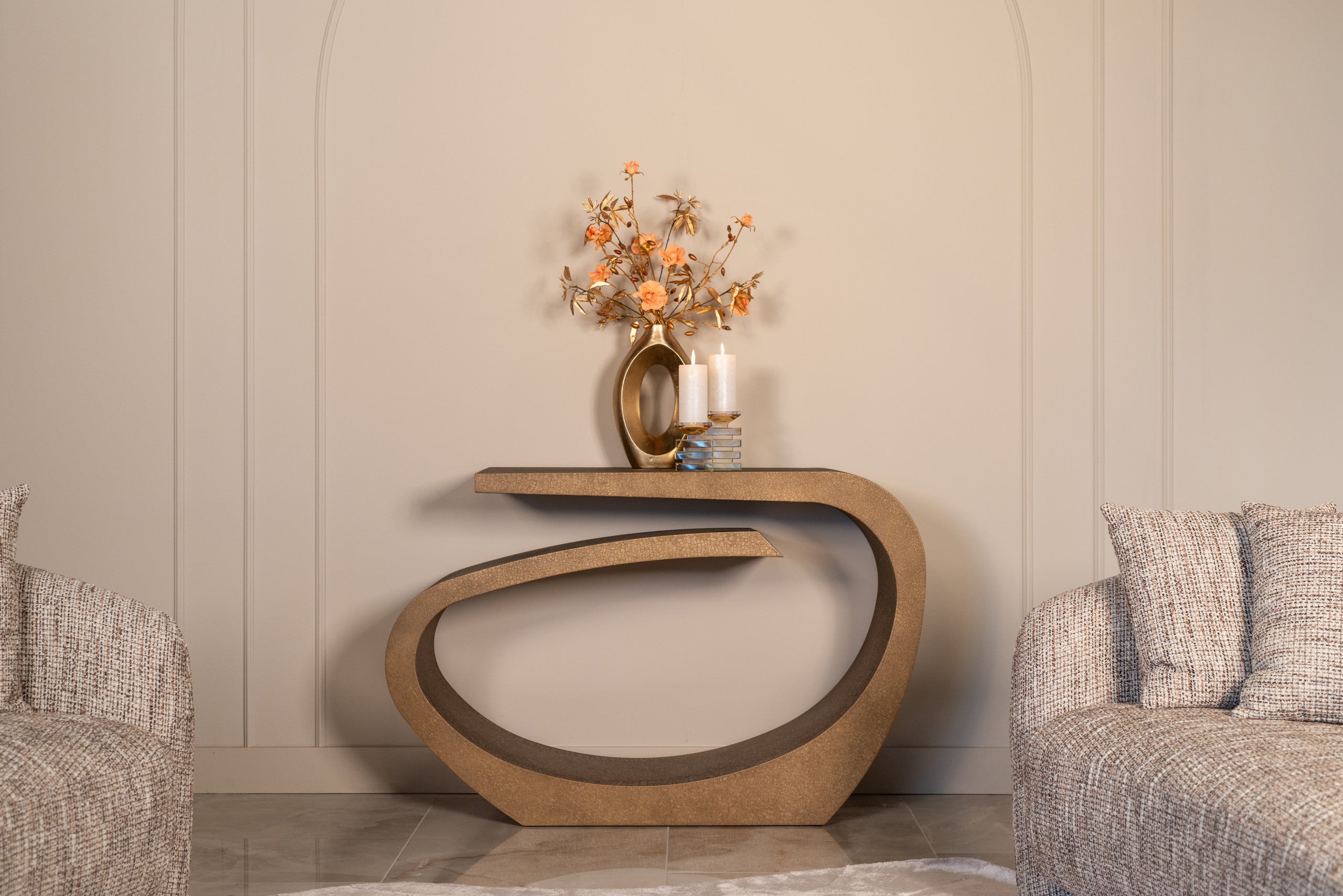 Richmond Interiors Vase Alma brushed gold large