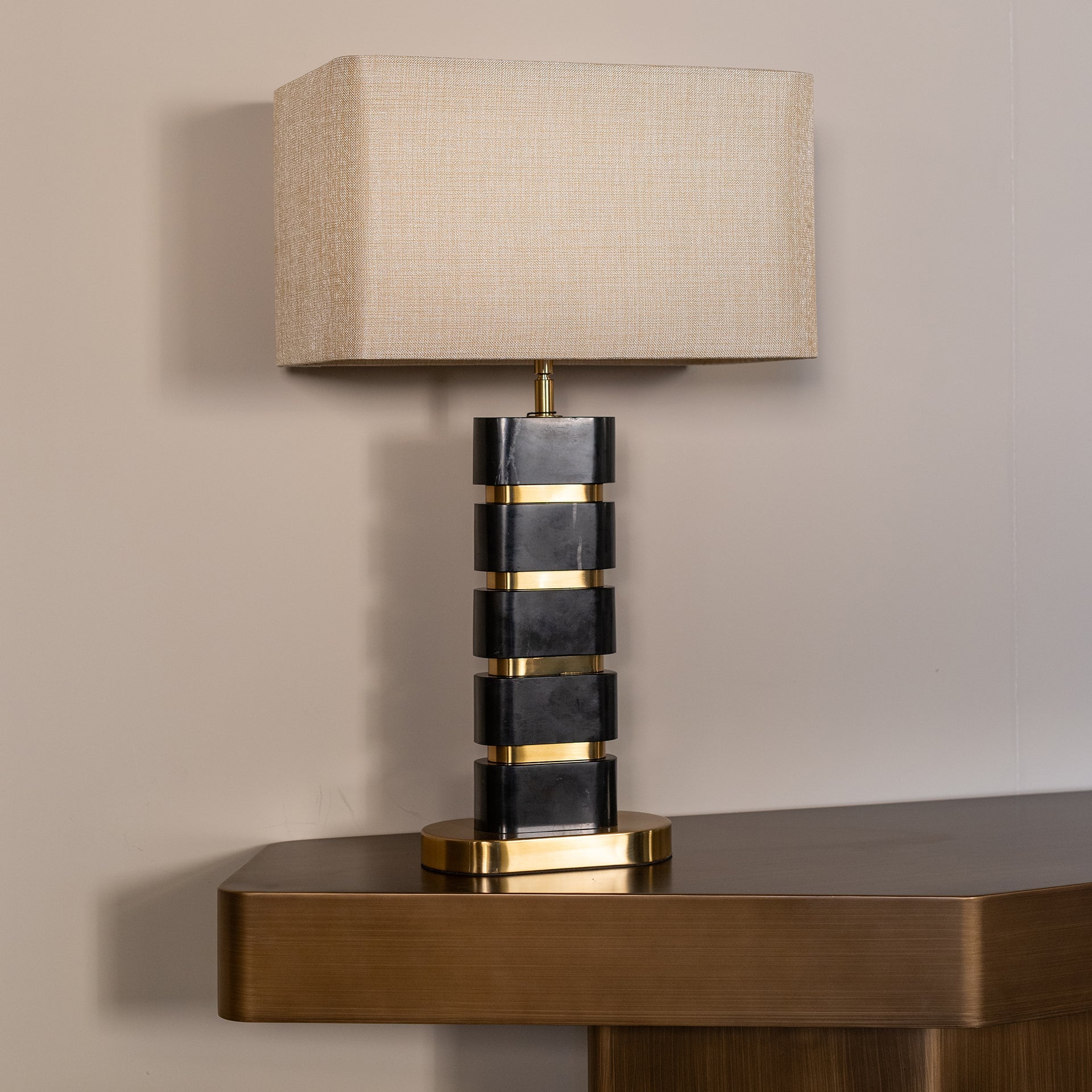 Richmond Interiors Wandkonsole Hexa (Brushed Gold) Konsolentisch Richmond Interiors