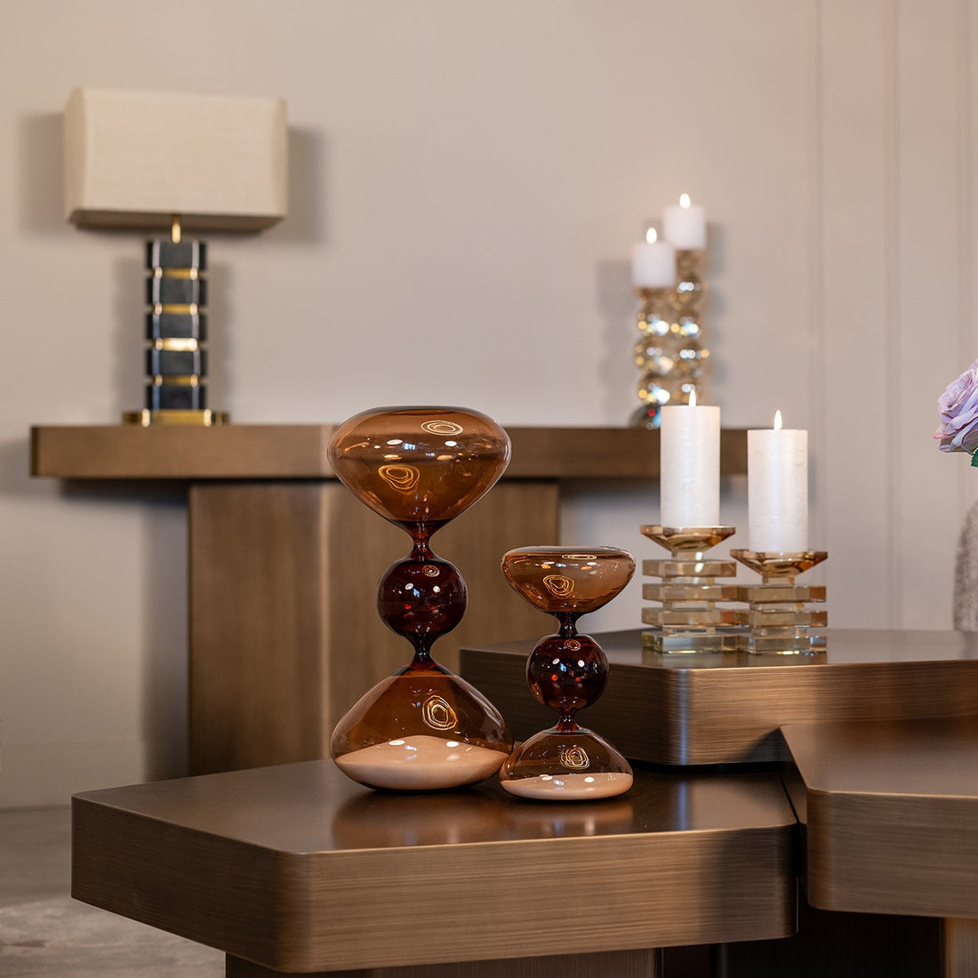 Richmond Interiors Wandkonsole Hexa (Brushed Gold) Konsolentisch Richmond Interiors