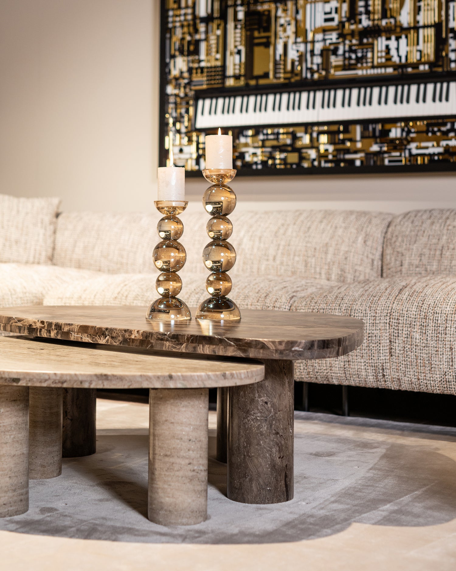 Richmond Interiors Couchtisch Nazario 2er-Set (Brown) Couchtisch-Set Richmond Interiors