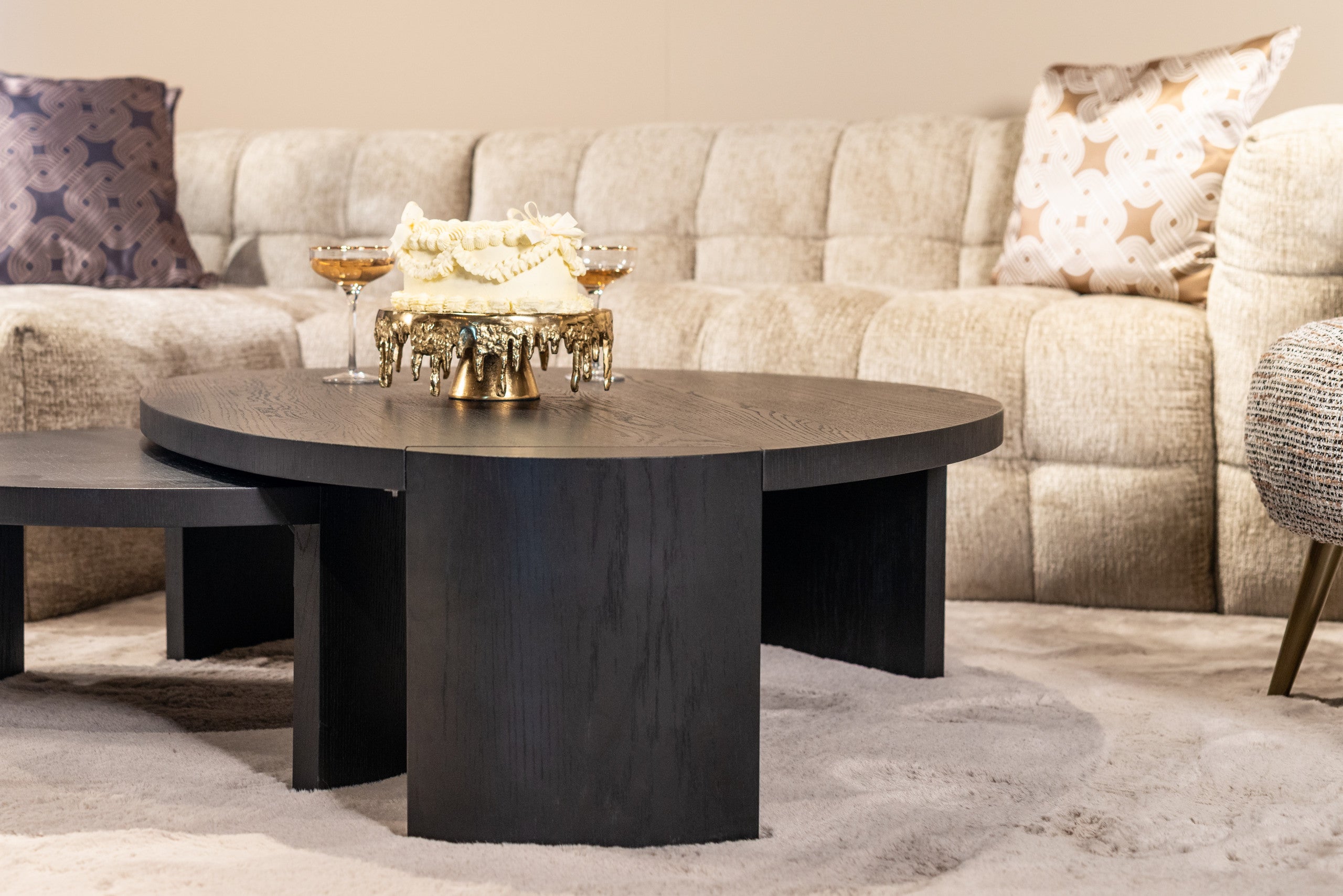 Richmond Interiors Kissen Mindy quadrant cream 50x50