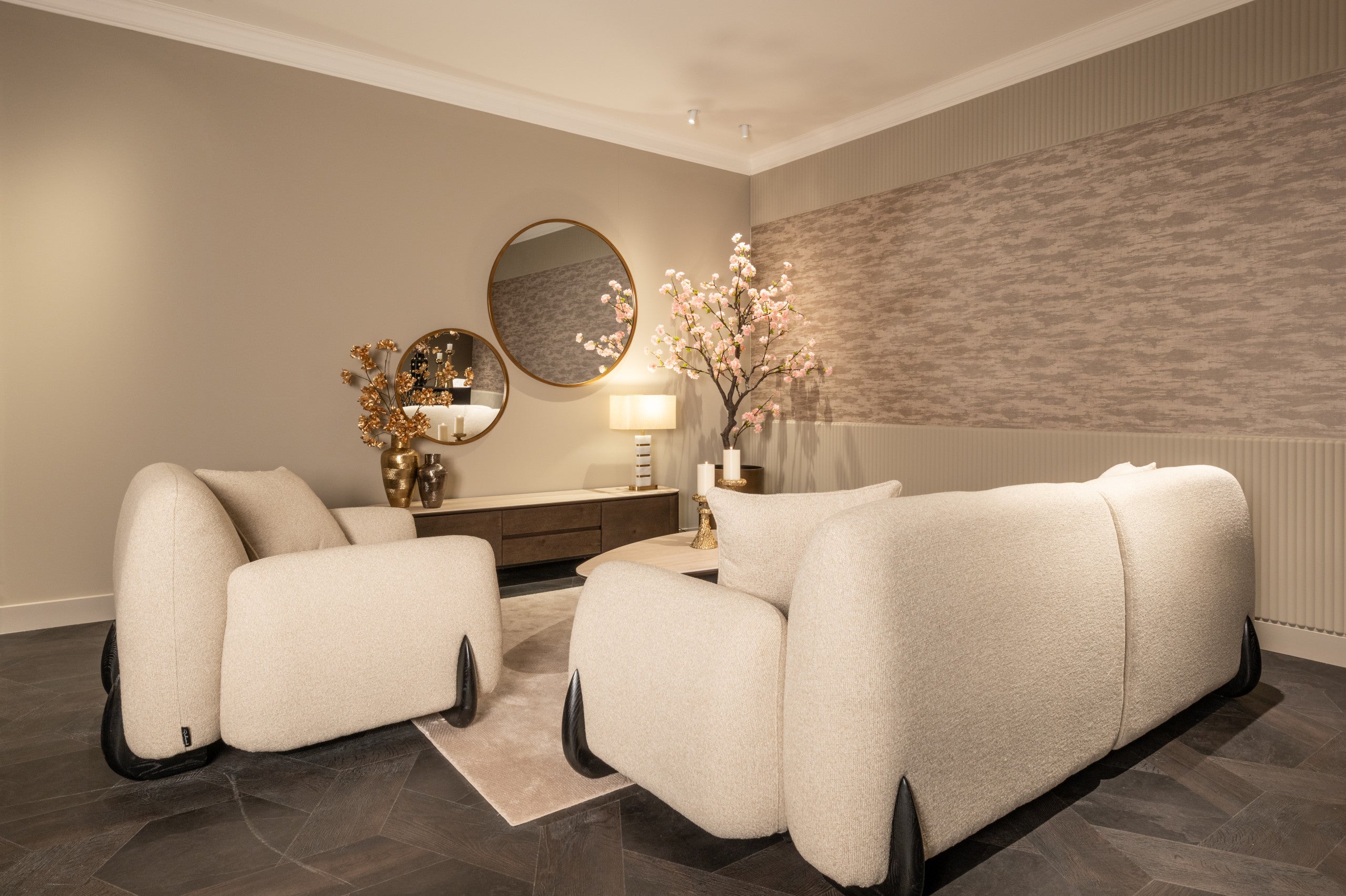 Richmond Interiors Pflanzgefäß Dira brushed gold 50Ø