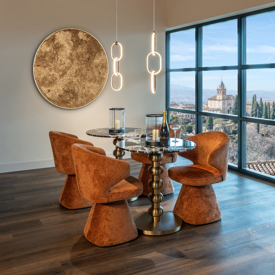 Richmond Interiors Bistrotisch Witlox 75Ø (Black/gold) Bistrotisch Richmond Interiors