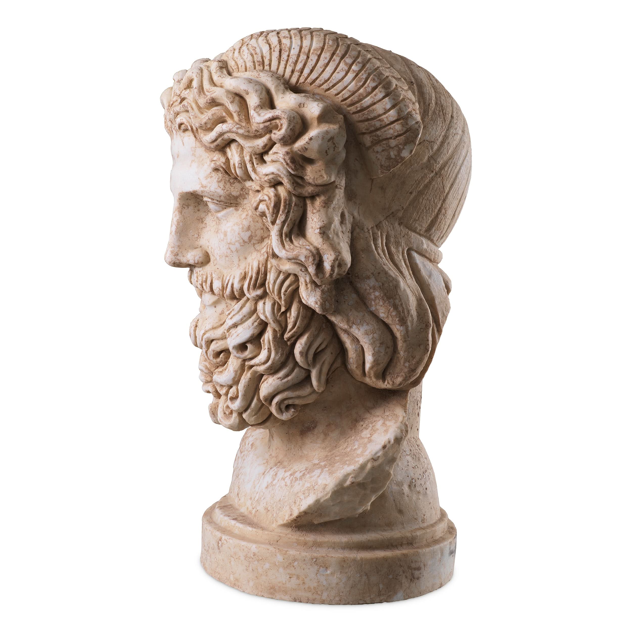 Eichholtz Statue Zeus – Marmor im Antik-Look Büste Eichholtz