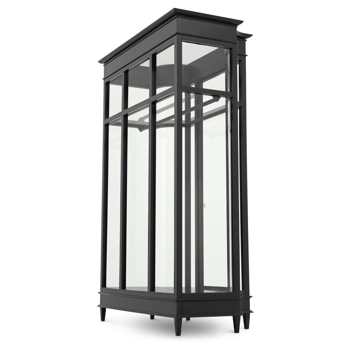 Eichholtz Vitrine Gala – Schwarz gewachst mit Klarglas Vitrinenschrank Eichholtz