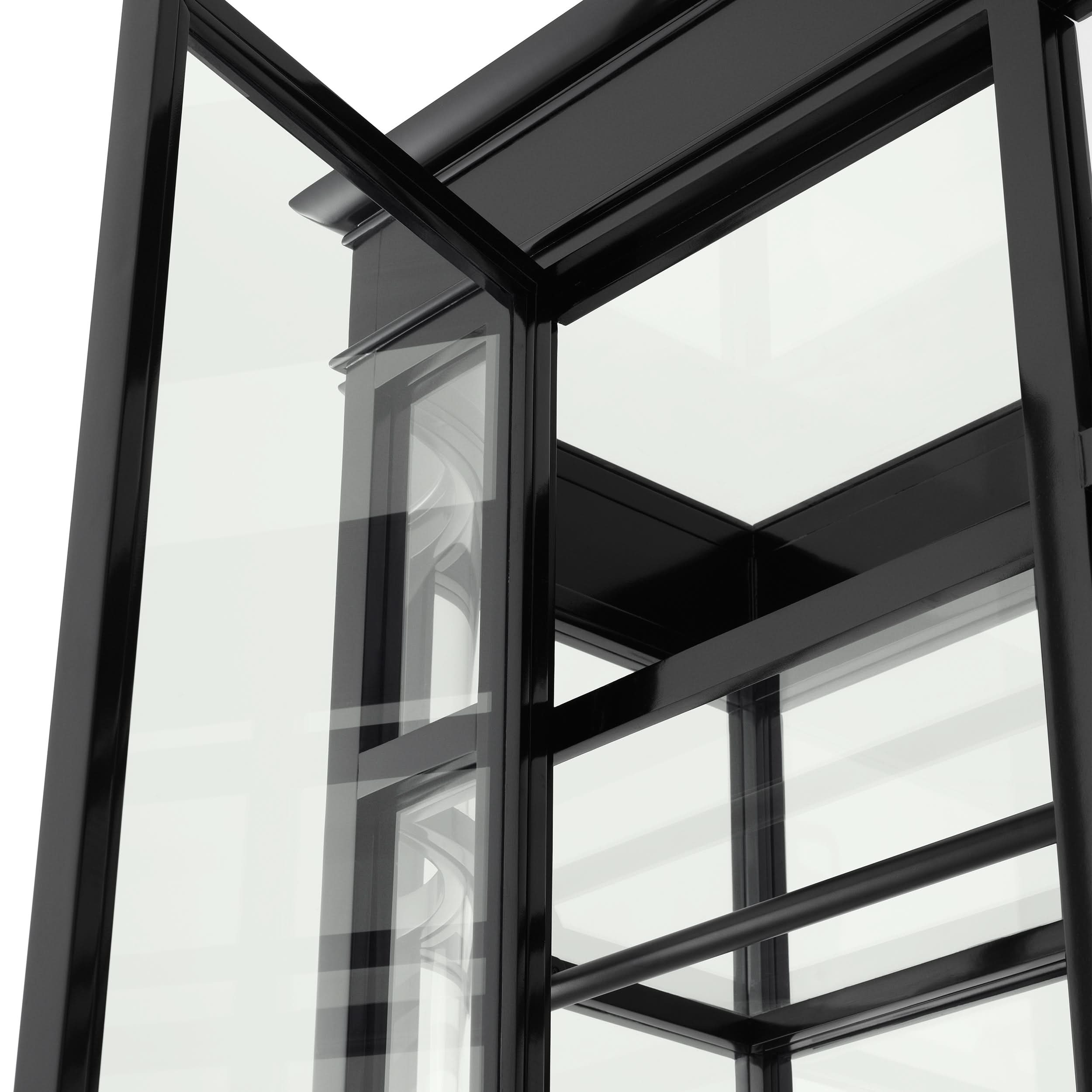 Eichholtz Vitrine Gala – Schwarz gewachst mit Klarglas Vitrinenschrank Eichholtz