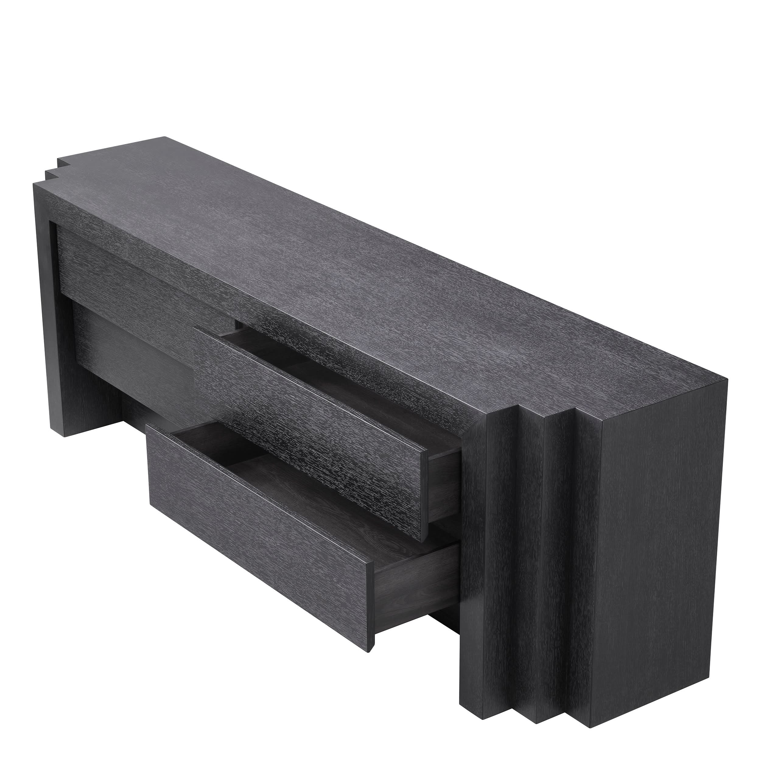 Eichholtz Kommode Metropolitan L - Charcoal Grey Oak Veneer Kommode Eichholtz