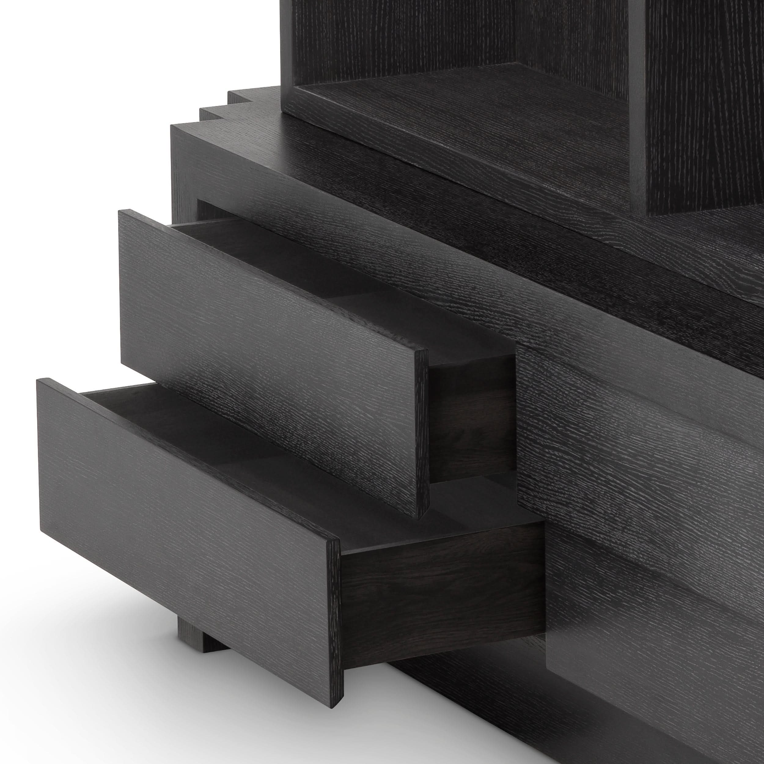 Eichholtz Kabinett Metropolitan L - Charcoal Grey Oak Veneer Kabinett Eichholtz