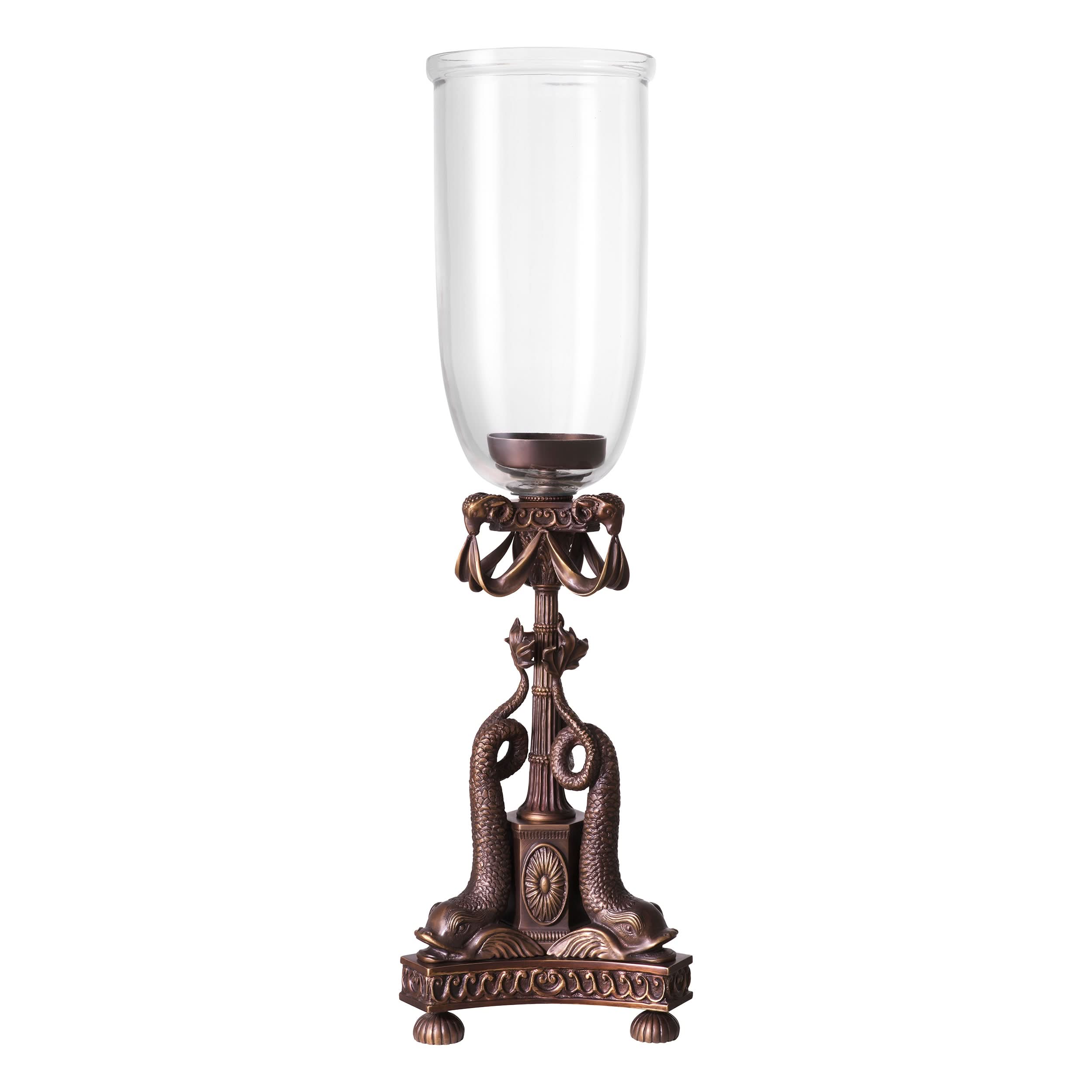 Eichholtz Hurricane Britannia – Bronze-Highlight-Finish | Klarglas Windlicht Eichholtz