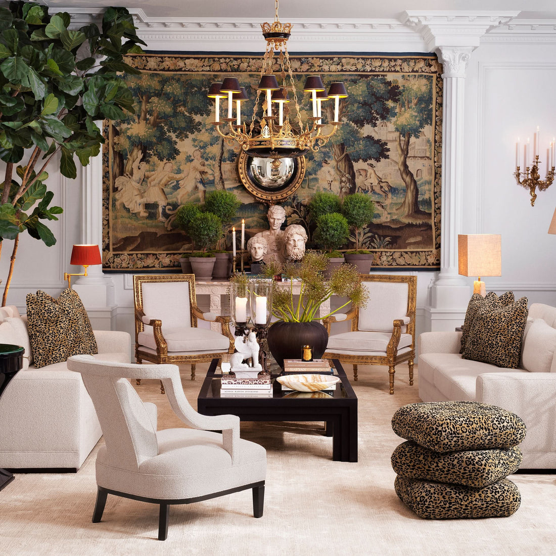 Eichholtz Sofa Manhattan – Palmer Beige 4-Sitzer Sofa Eichholtz