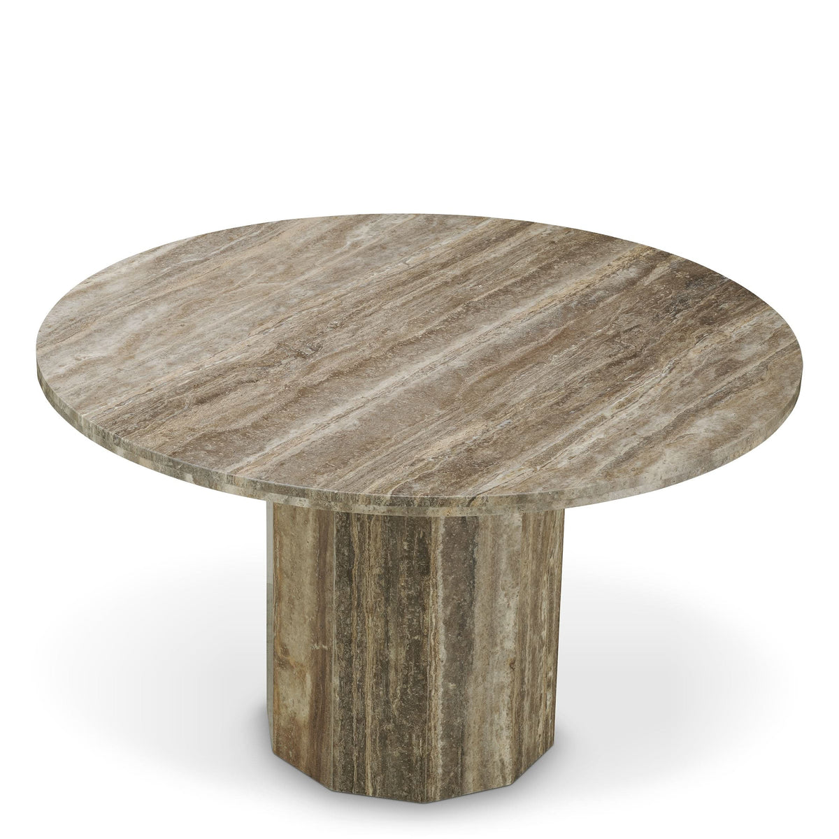Eichholtz Esstisch Florence – Silver Travertine Esstisch rund Eichholtz