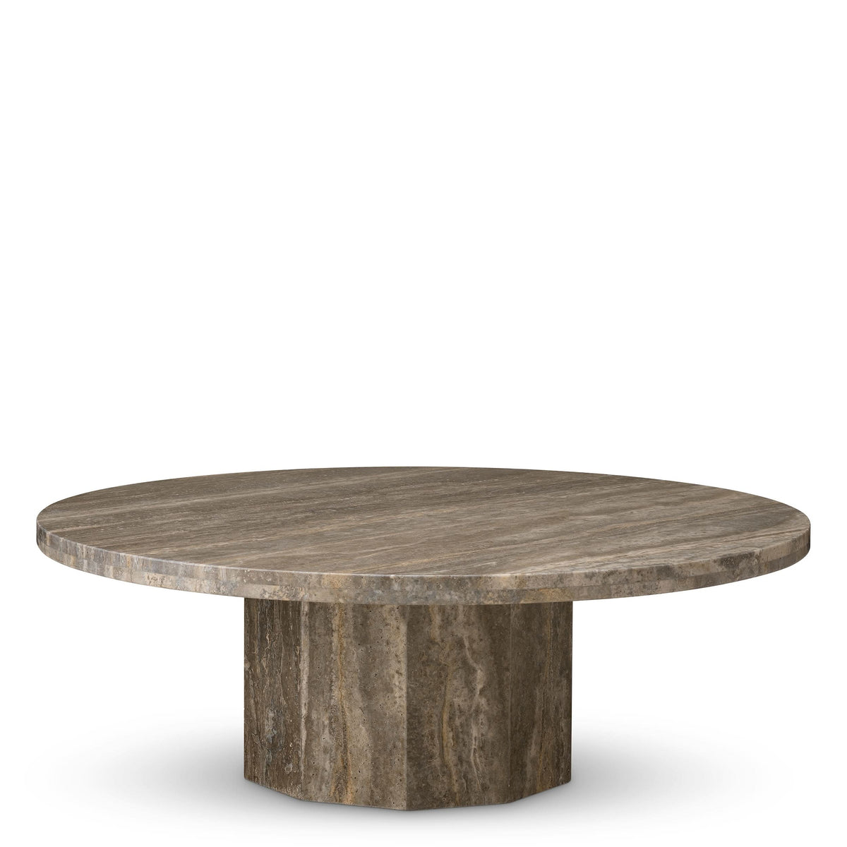Eichholtz Couchtisch Florence – Silver Travertine Couchtisch rund Eichholtz