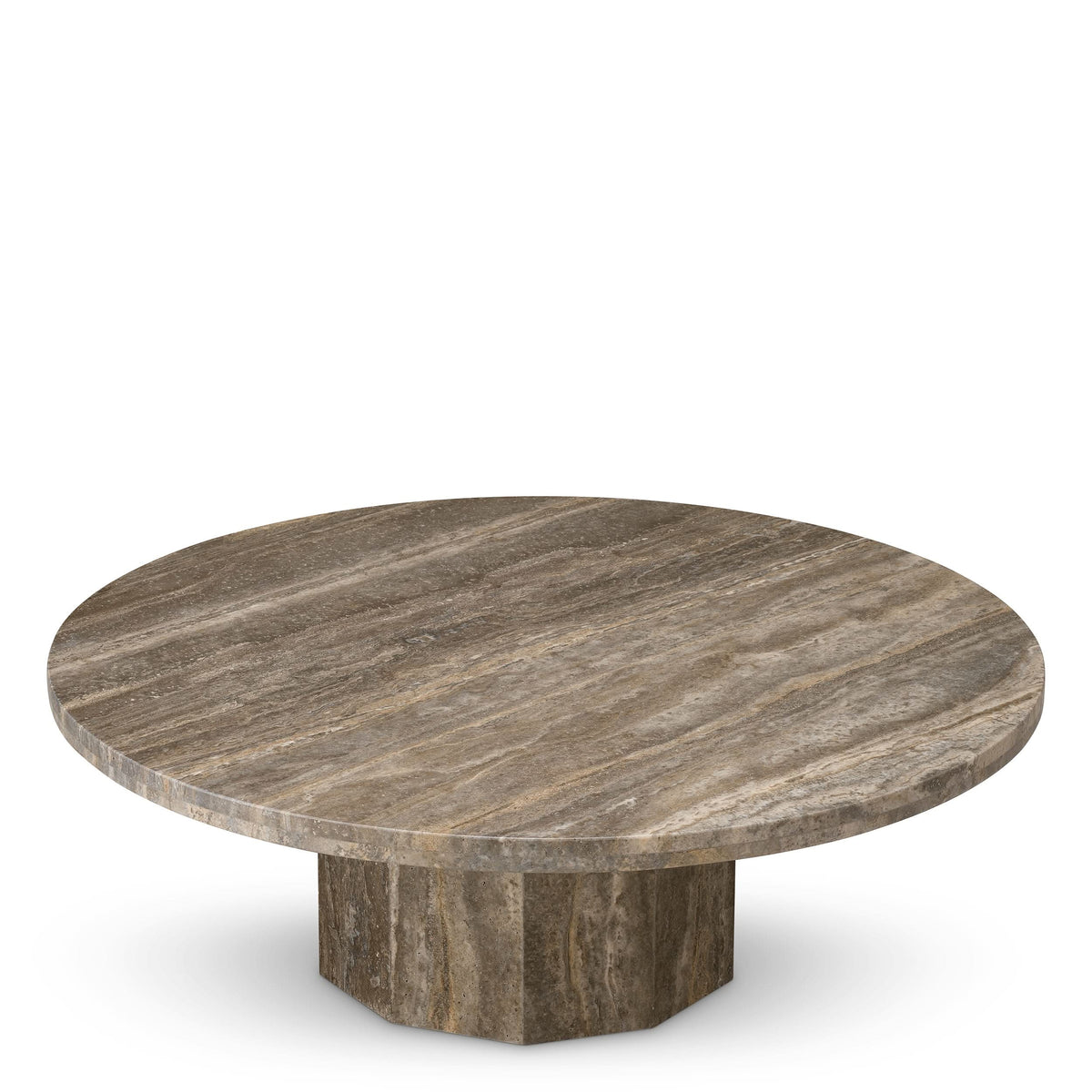 Eichholtz Couchtisch Florence – Silver Travertine Couchtisch rund Eichholtz