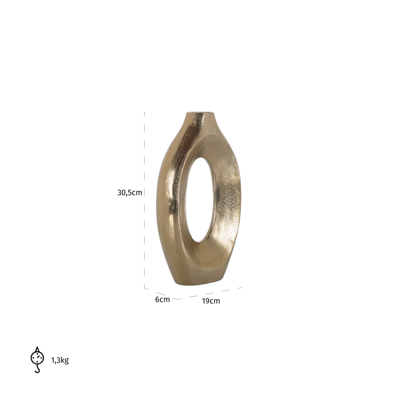Richmond Interiors Vase Alma brushed gold small