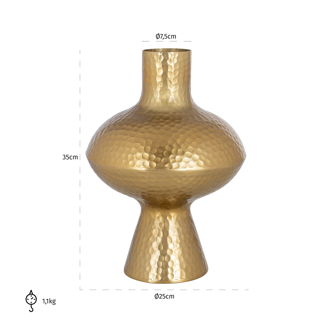 Richmond Interiors Vase Caitlyn gold small