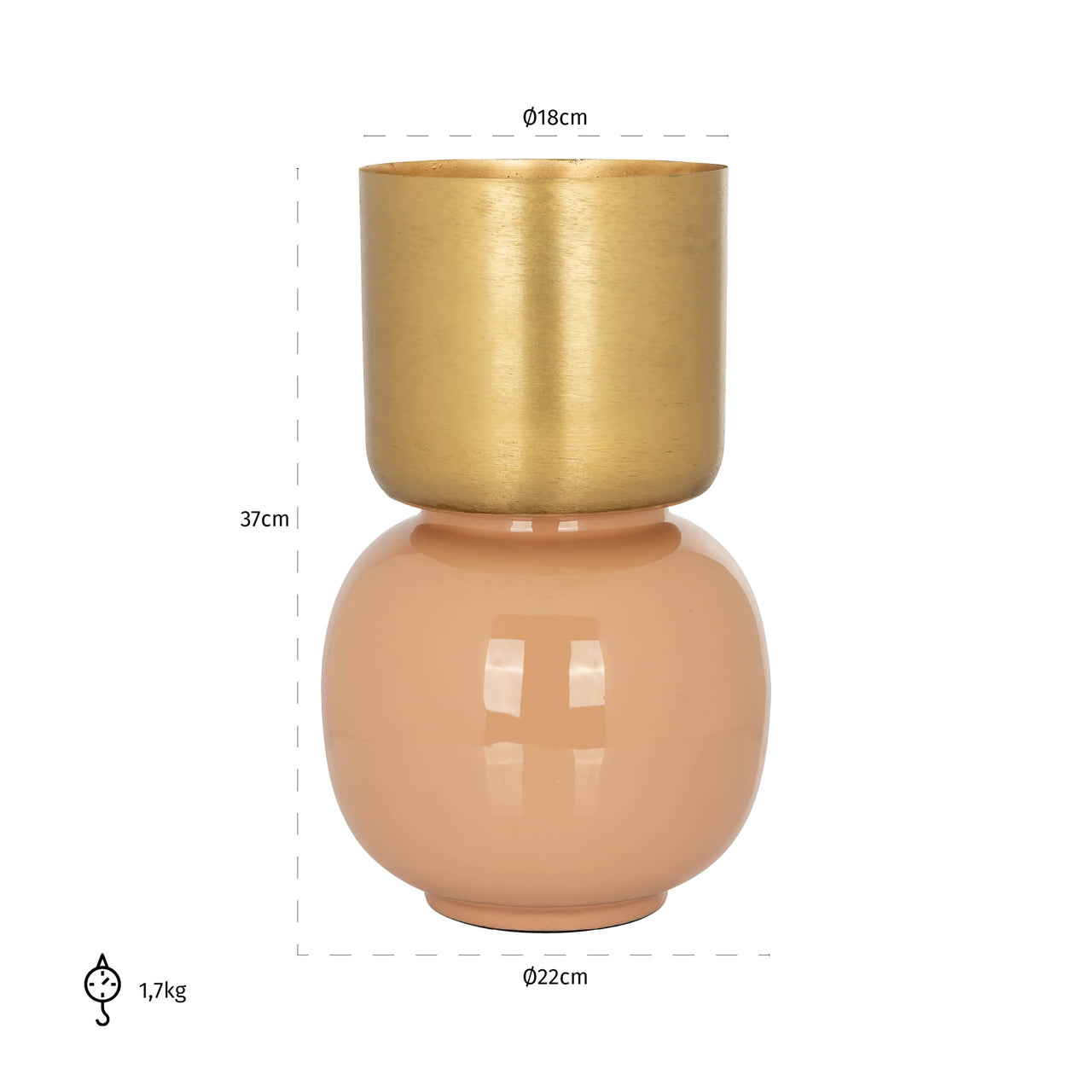 Richmond Interiors Vase Calla brushed gold