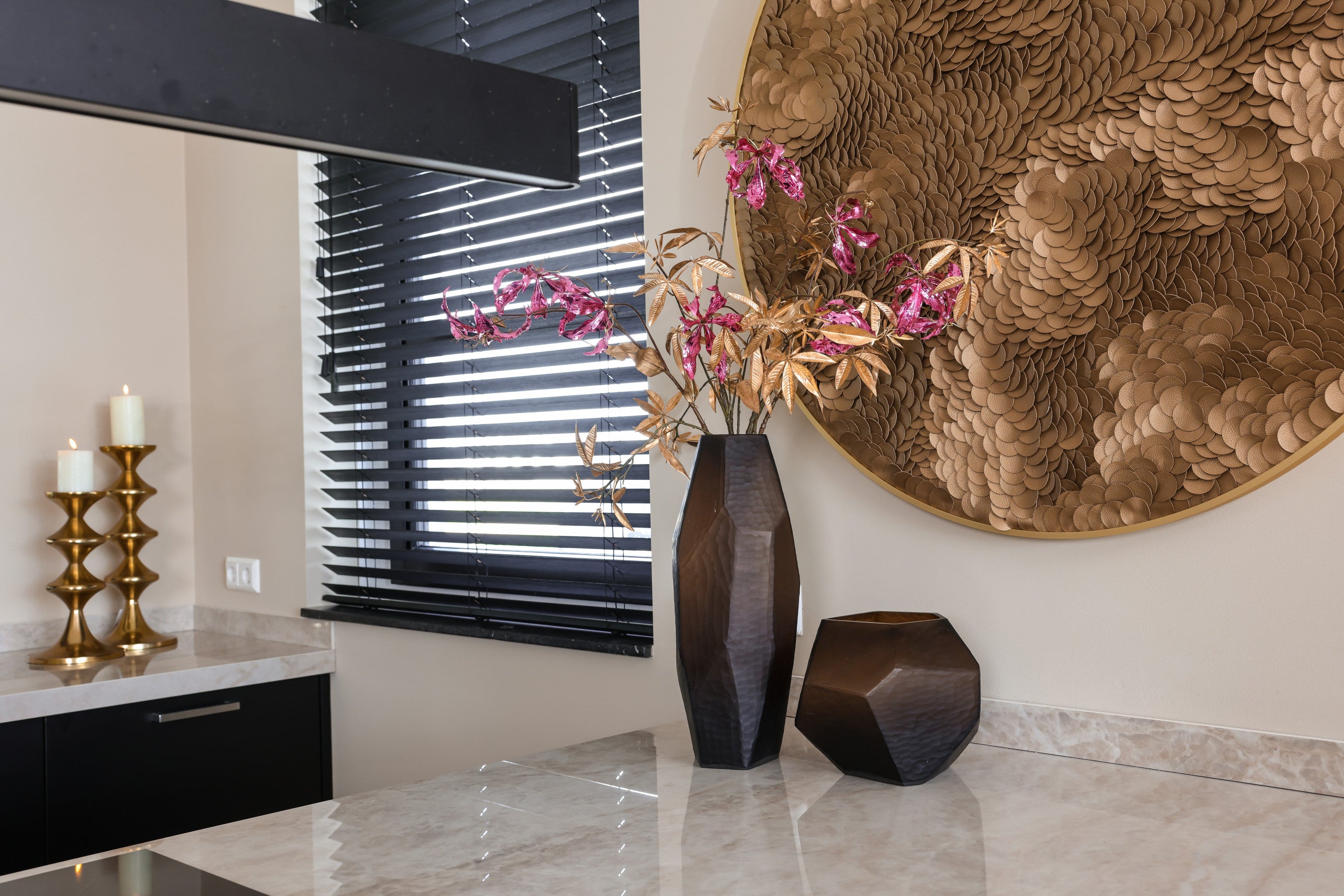 Richmond Interiors Wandkunst Bloom gold