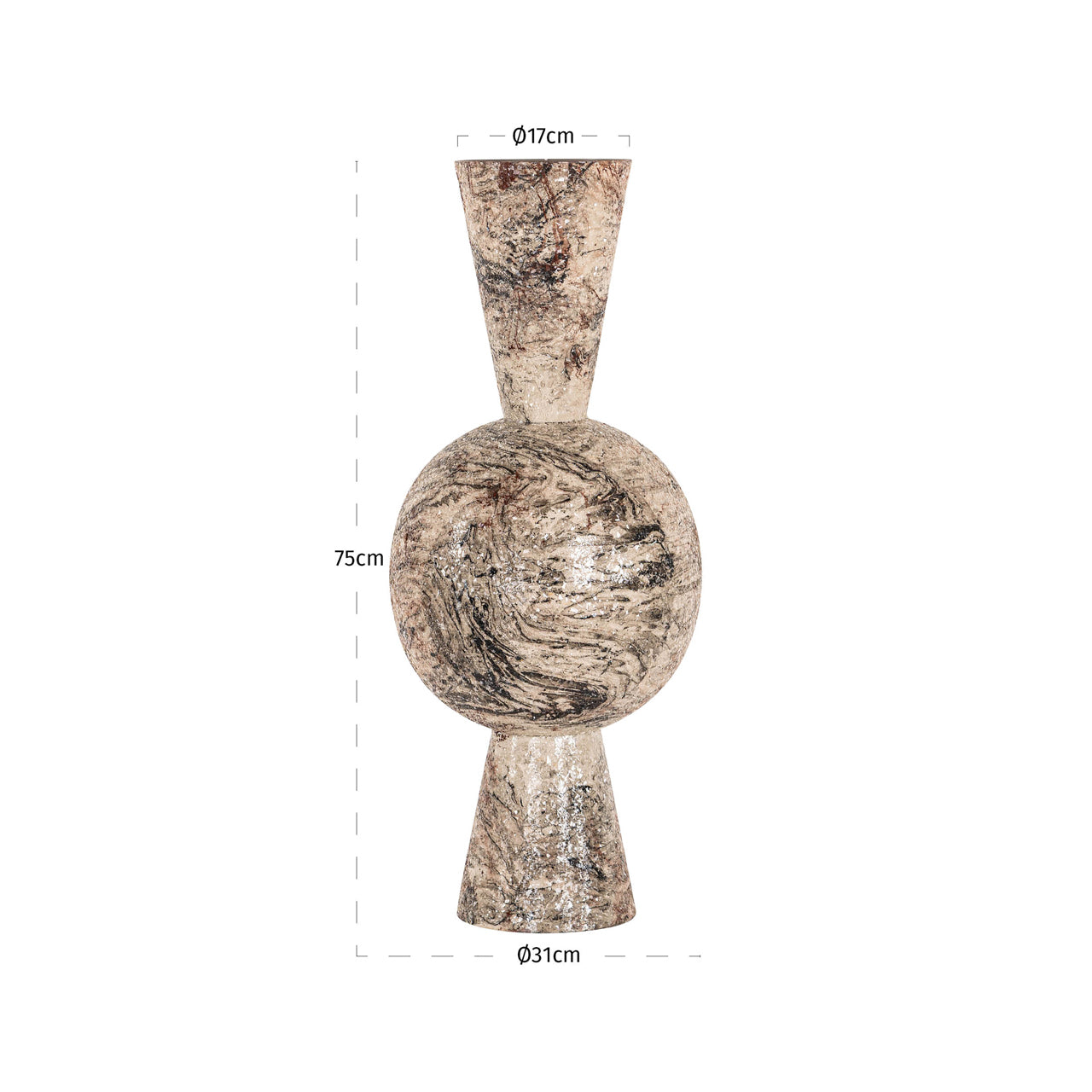 Richmond Interiors Vase Moisa beige